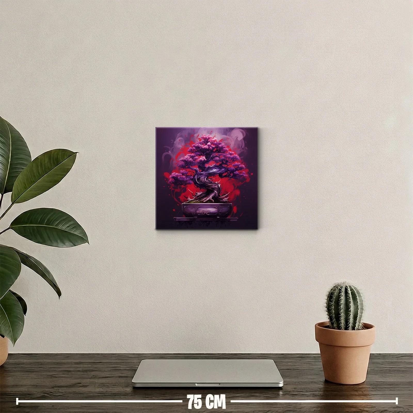 Árbol de Bonsái en Rojos y Morados Vibrantes — miniatura 2