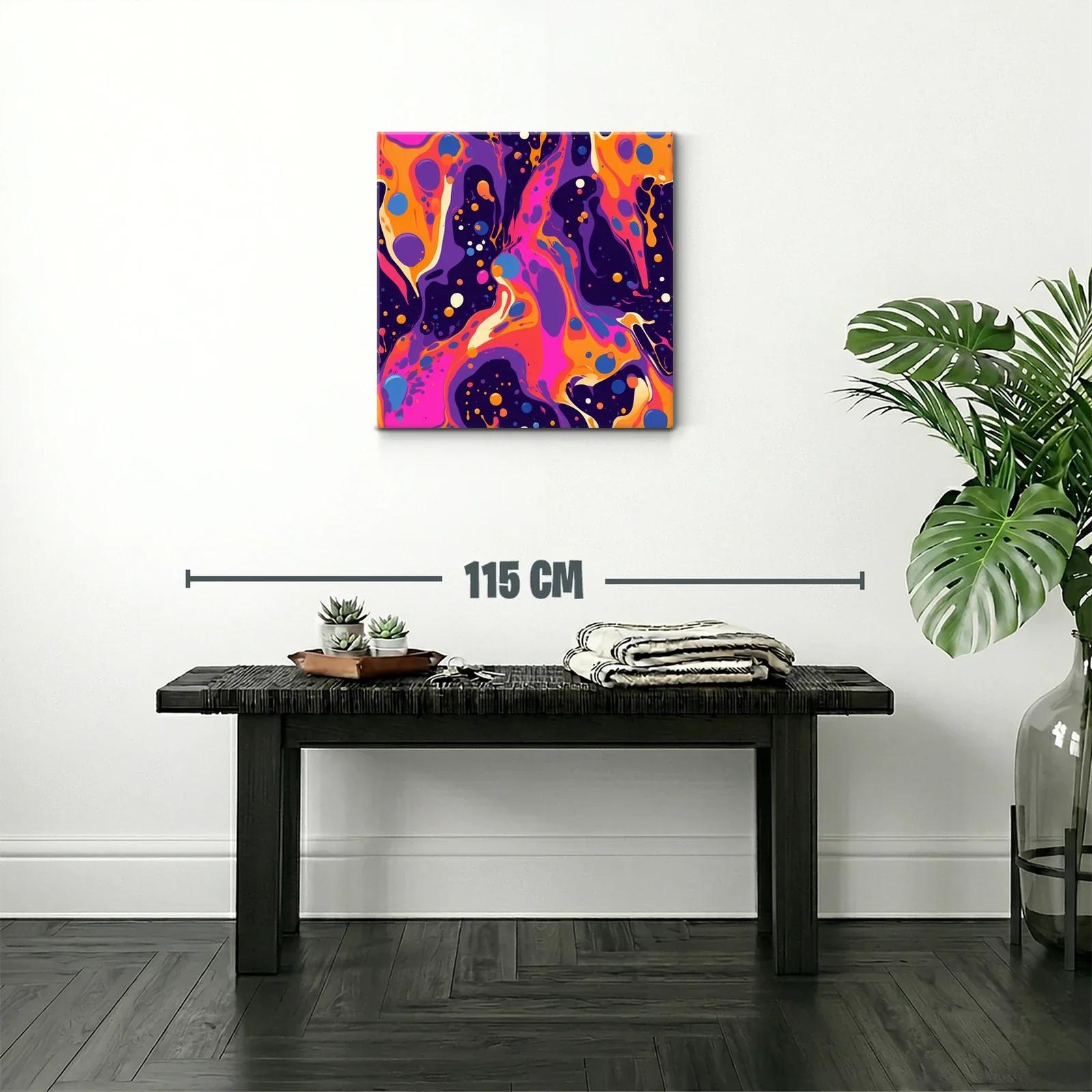 Cuadro abstracto vibrante con contrastes intensos y dinámicos — miniatura 2