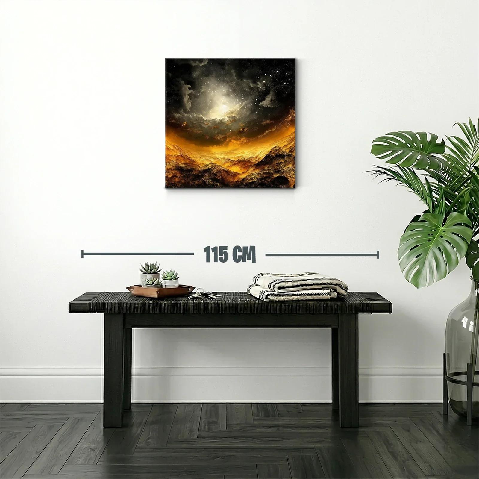 Paisaje cósmico con luces doradas y cielo estrellado — miniatura 2