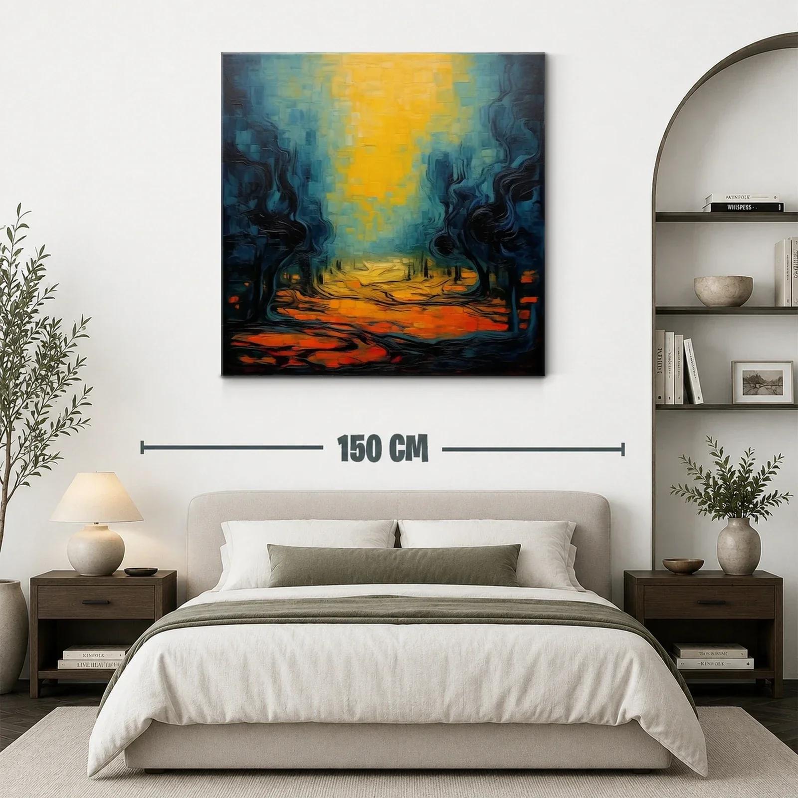 Paisaje abstracto con tonos cálidos y fríos en equilibrio — miniatura 3