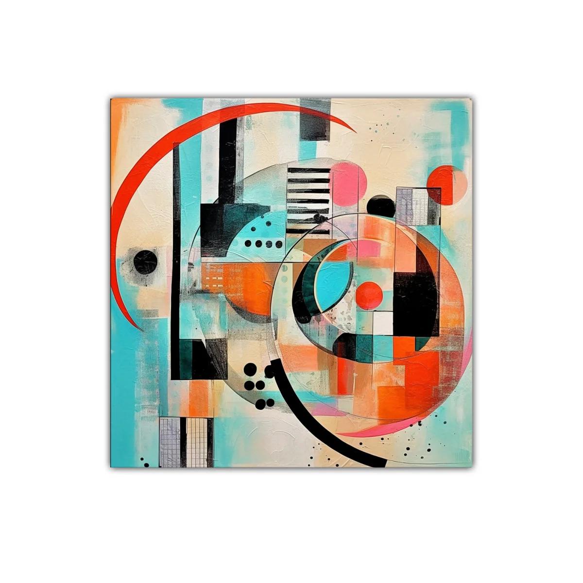 Composición abstracta con círculos y líneas en tonos vivos — miniatura 1