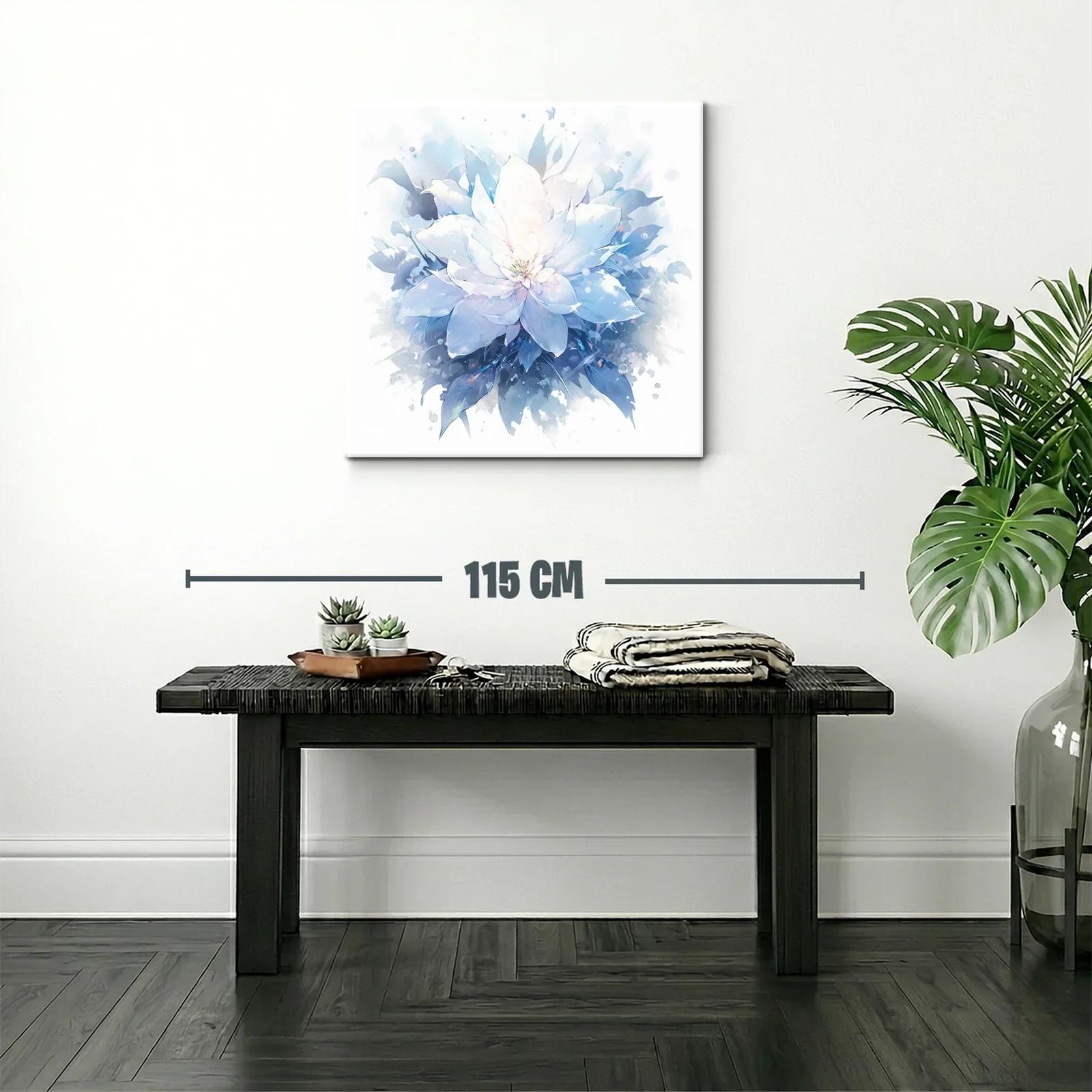 Flor blanca luminosa con tonos azules y ambiente etéreo — miniatura 2