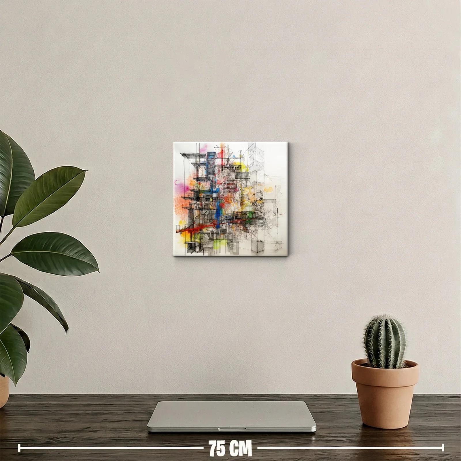 Composición abstracta con líneas y manchas de color vibrantes — miniatura 2