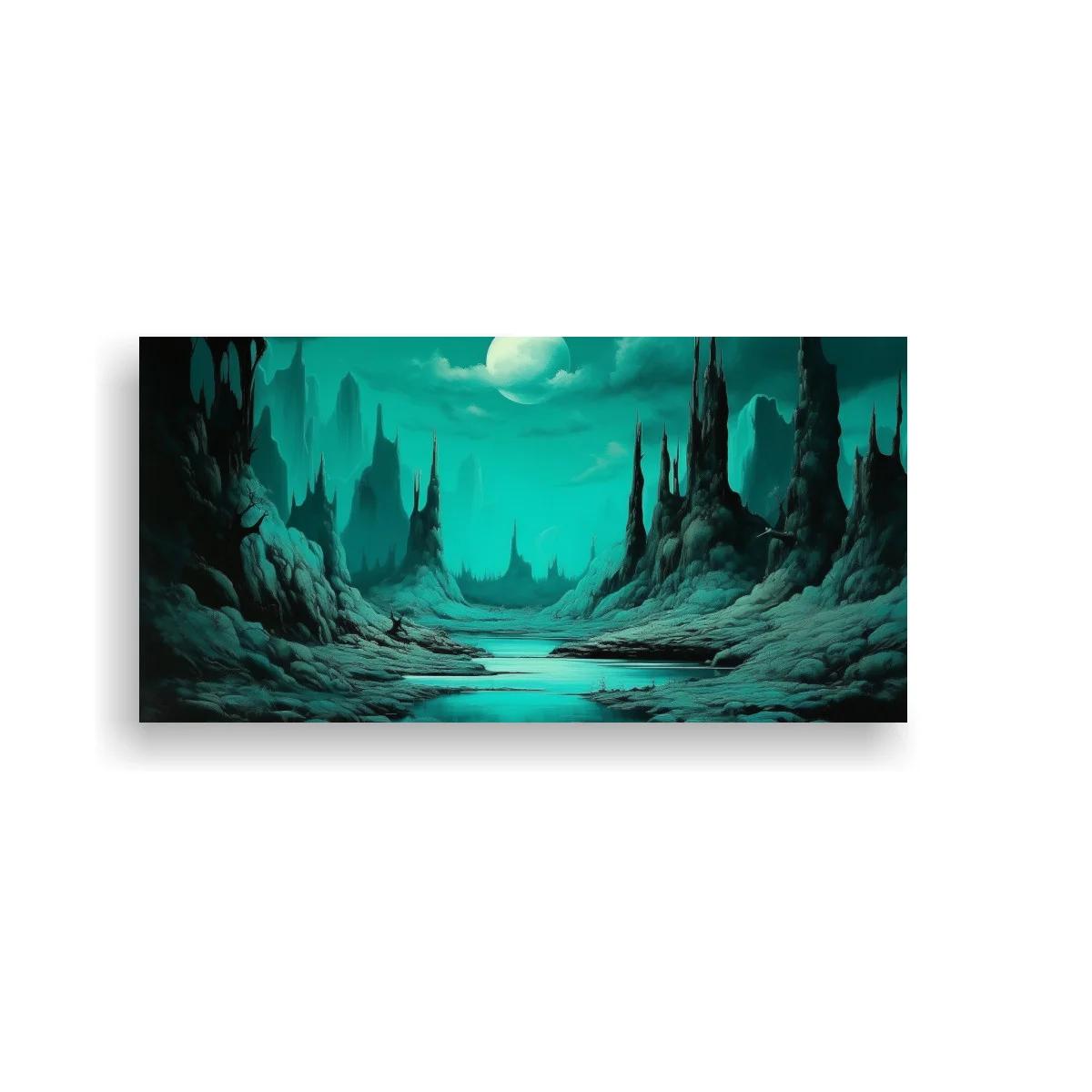 Cuadro paisaje fantástico con luna y torres de roca — imagen principal