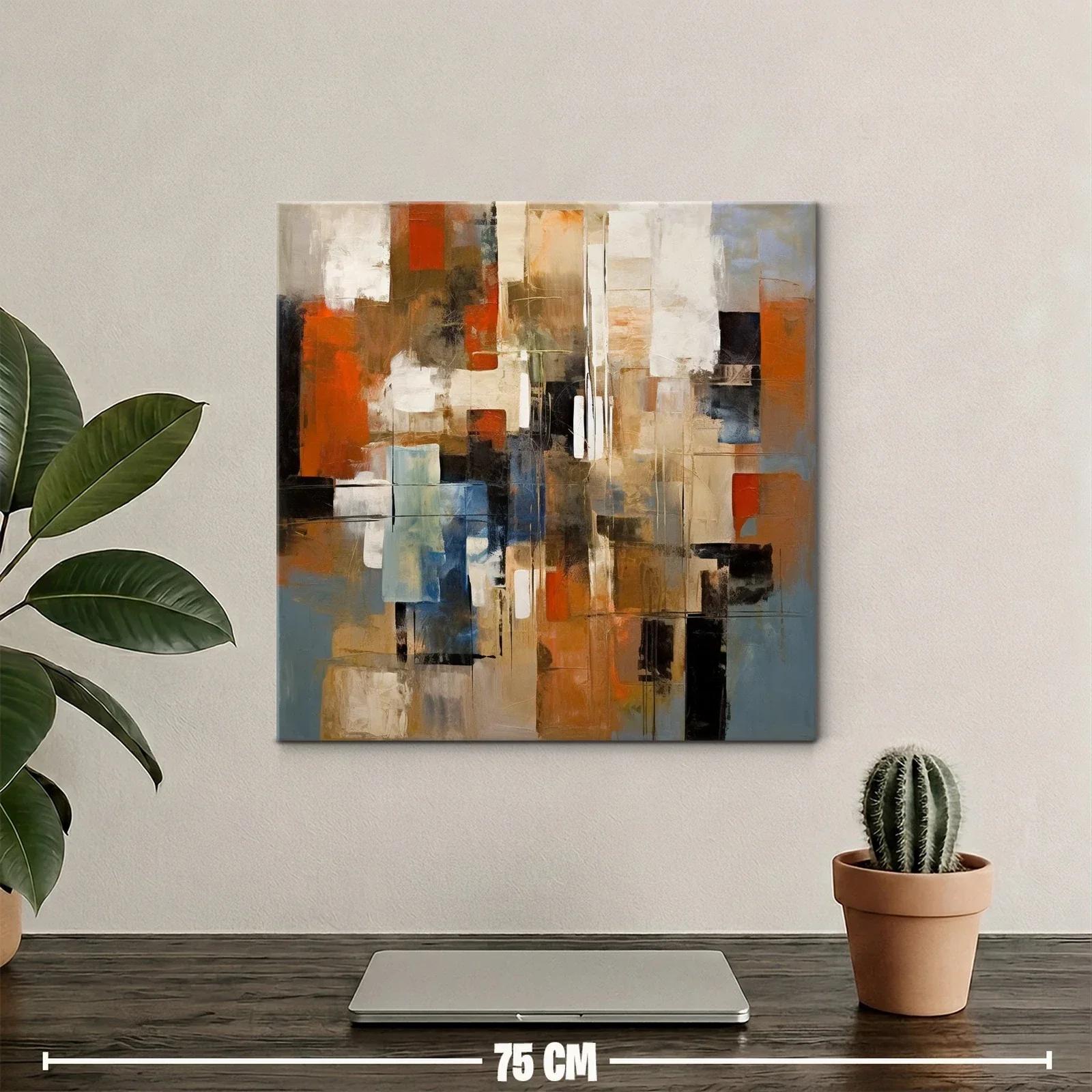 Composición abstracta en tonos tierra y azules intensos — miniatura 2