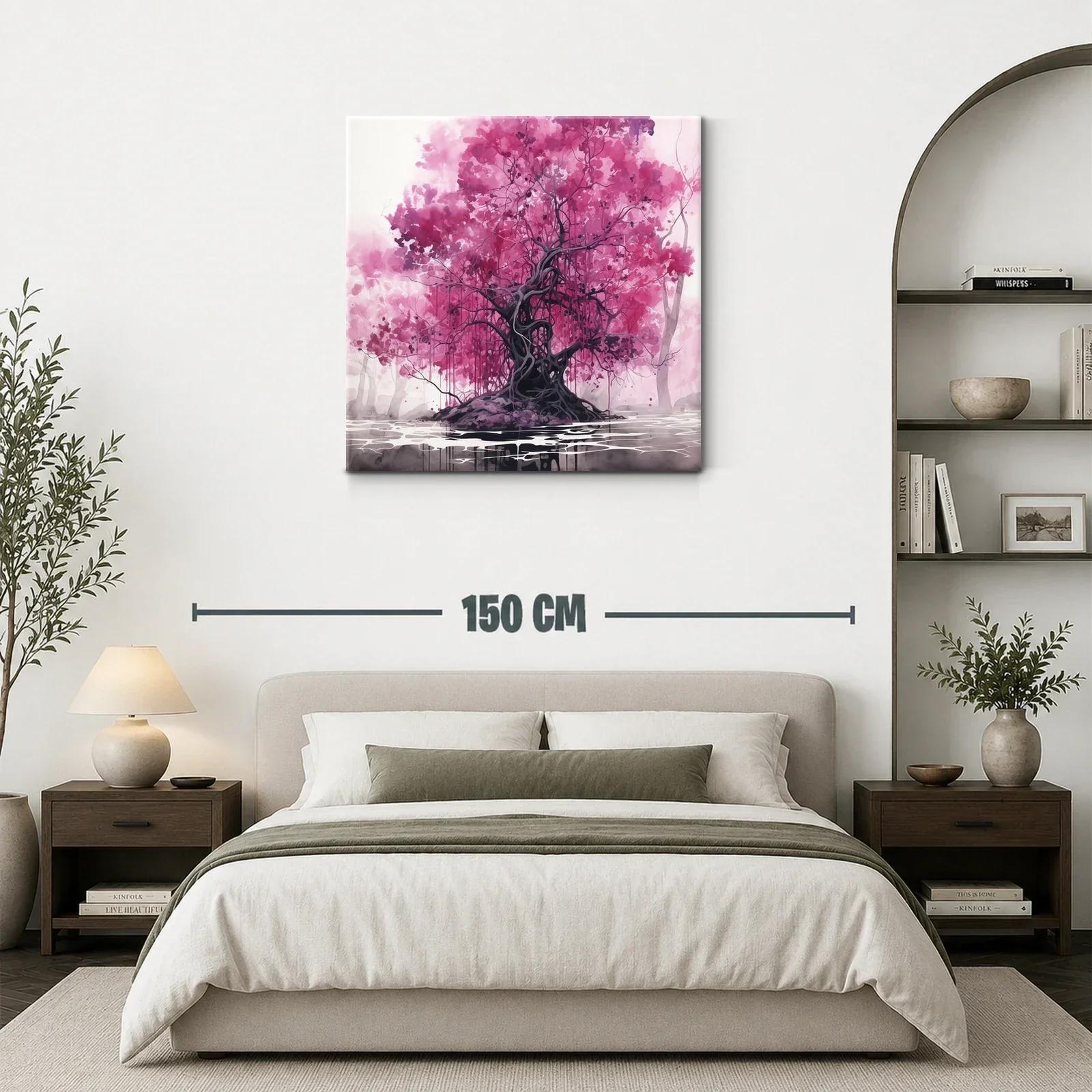 Árbol mágico con follaje en tonos rosa vibrantes — miniatura 3