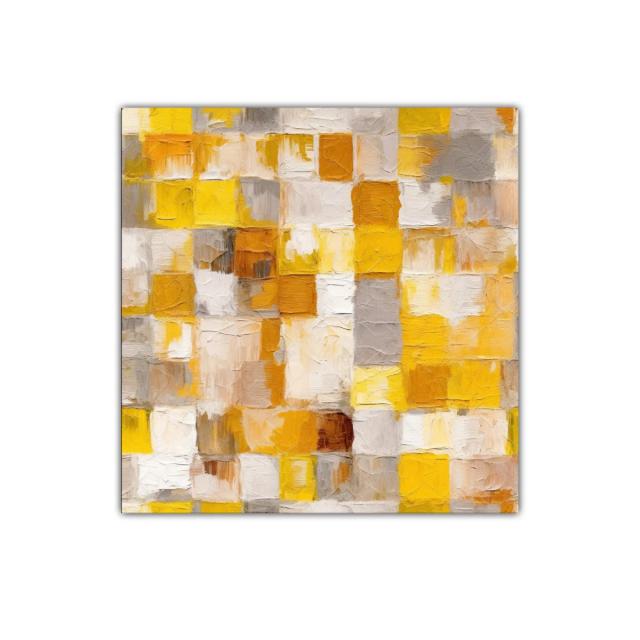 Cuadro decorativo con diseño abstracto en tonos ocres y grises