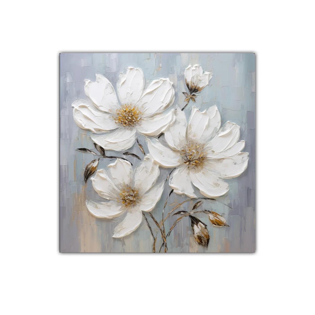 Cuadro decorativo elegante con flores blancas delicadas — imagen principal