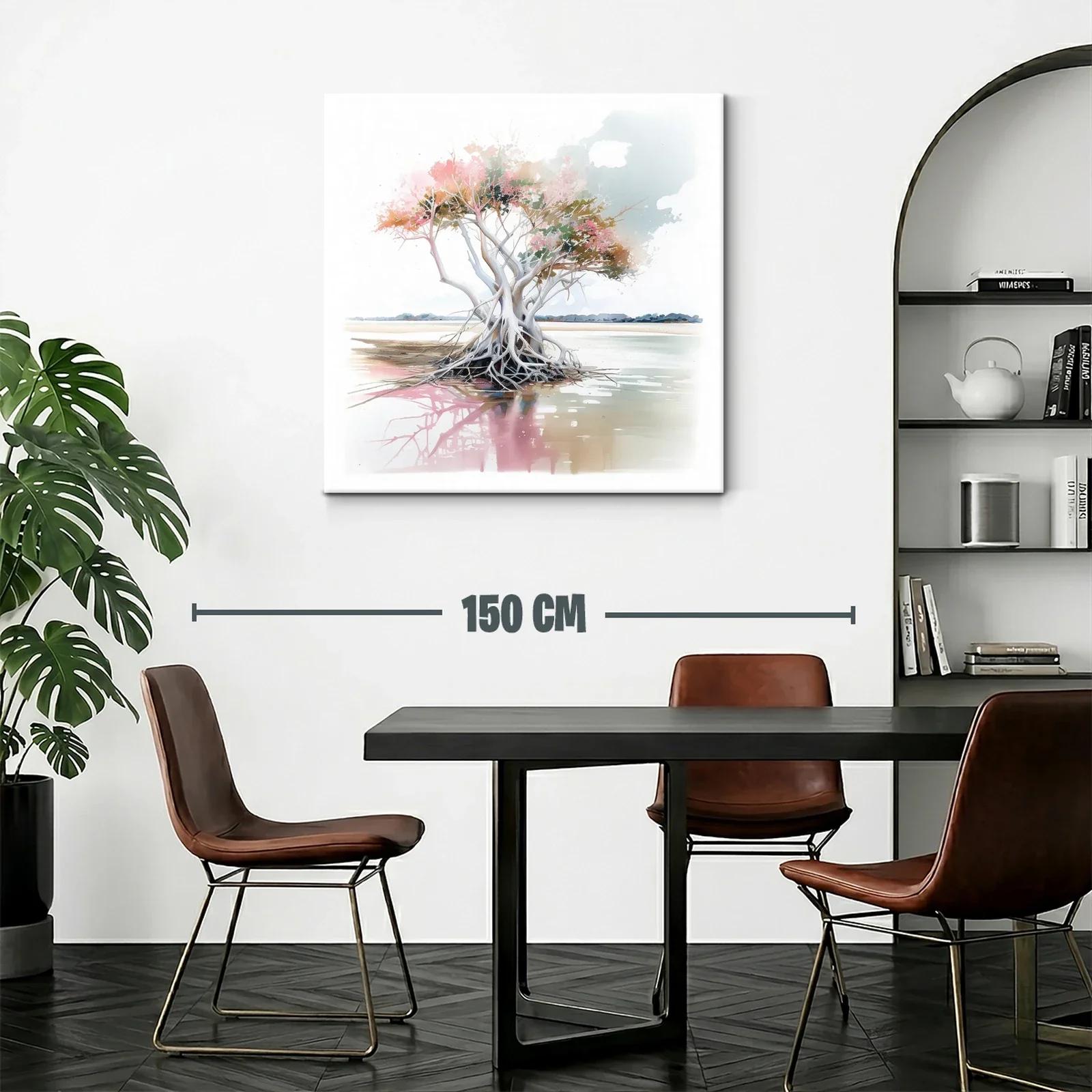 Árbol solitario con tonos suaves y reflejos acuáticos — miniatura 2