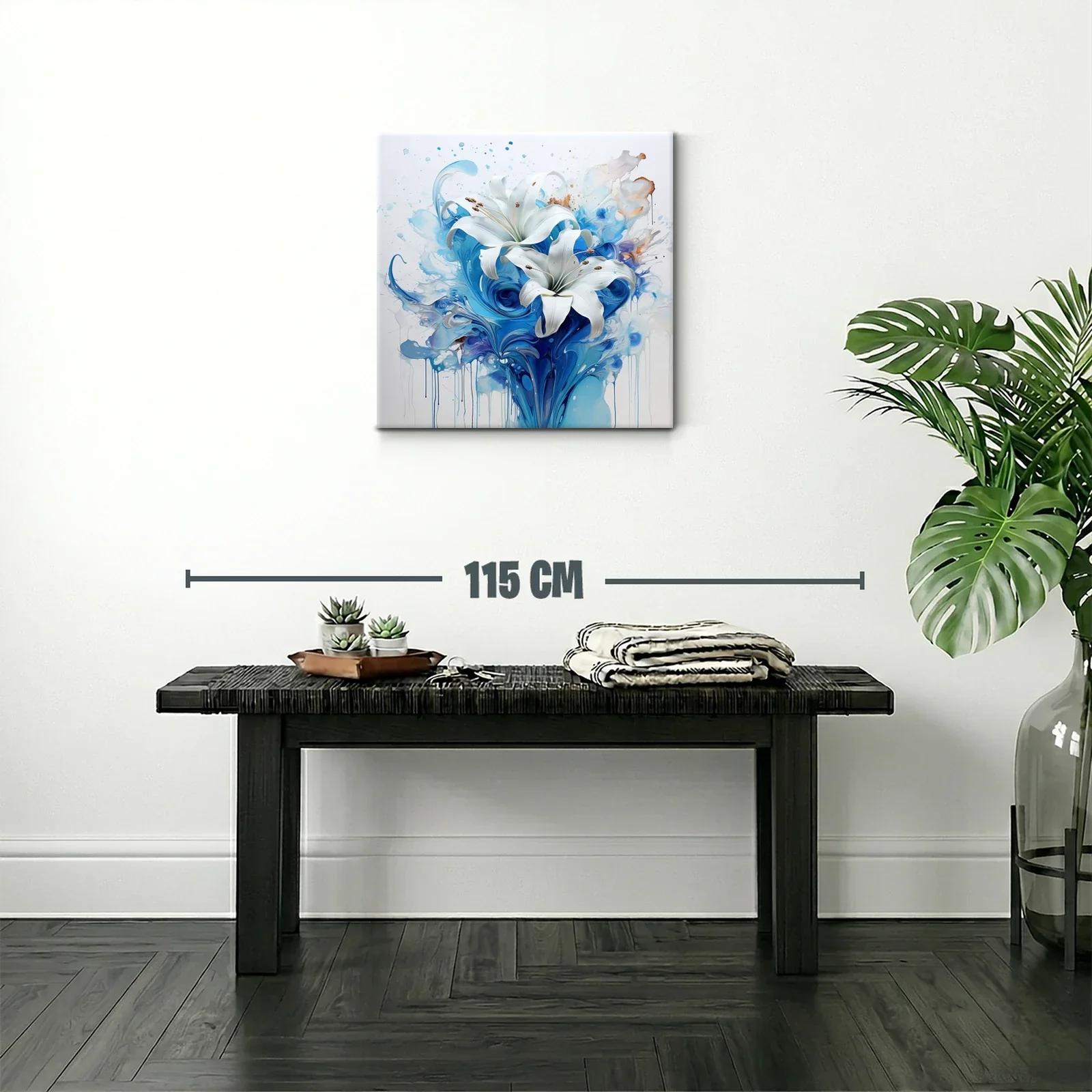 Elegancia floral en tonos azules y blanco puro — miniatura 2