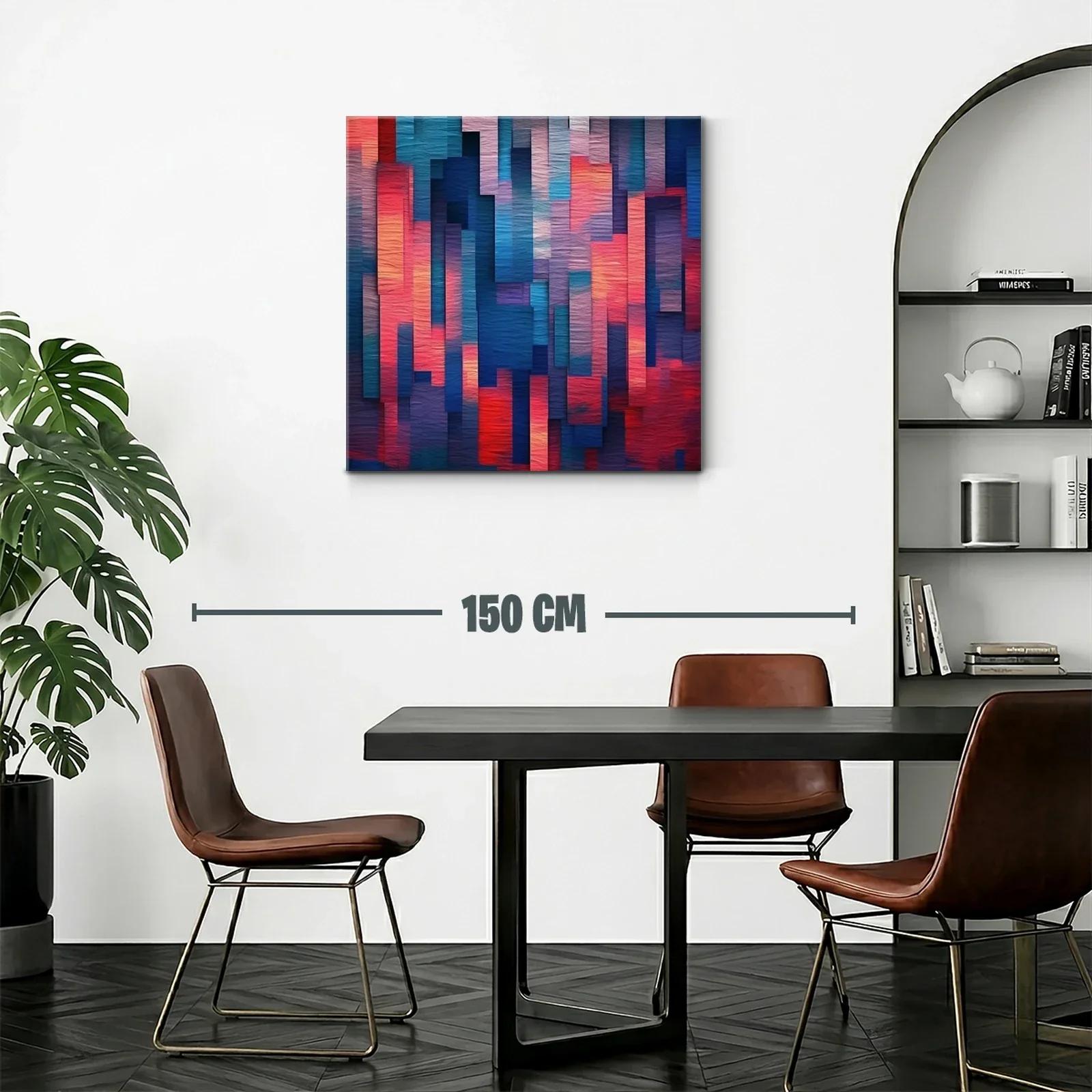 Composición abstracta en tonos cálidos y fríos vibrantes — miniatura 2