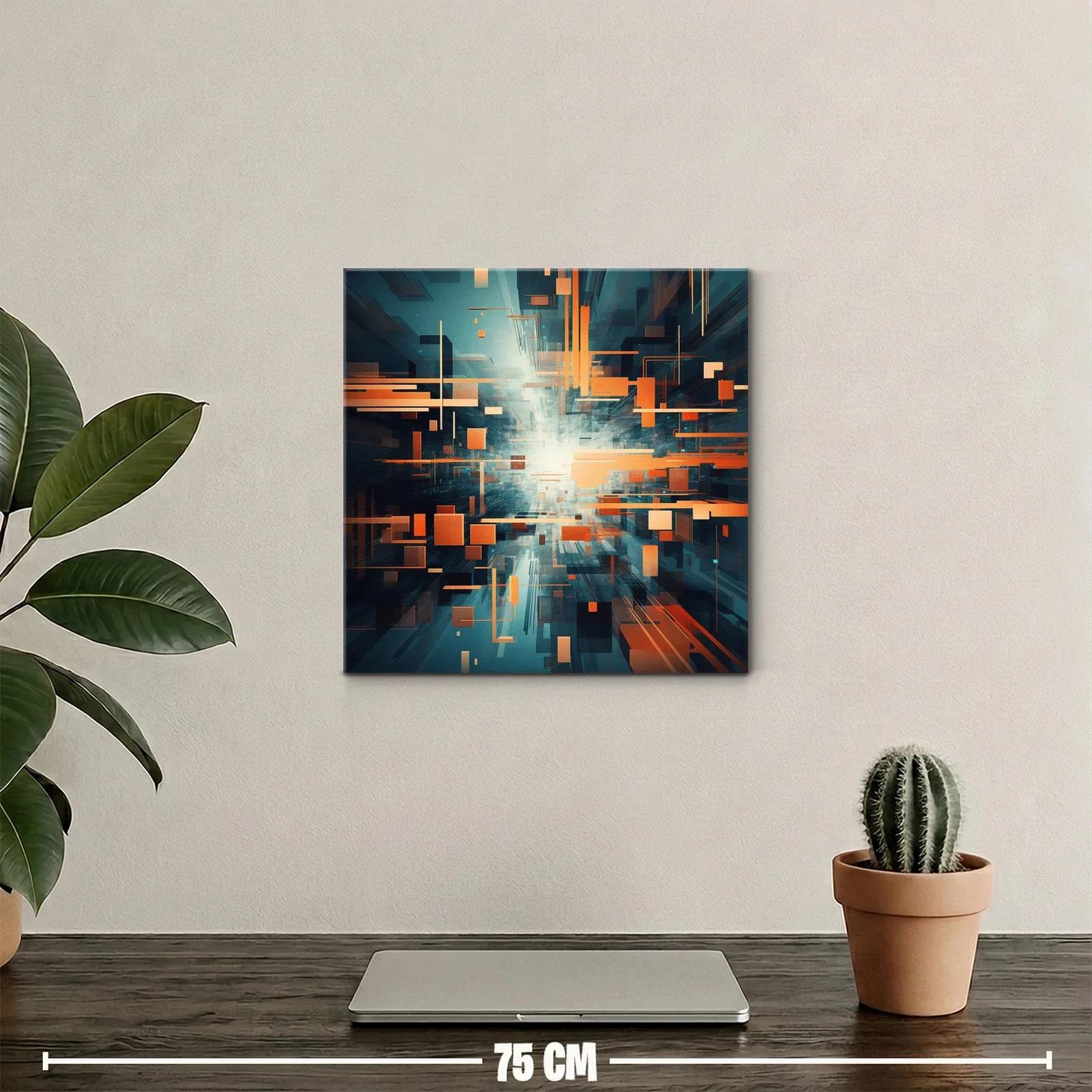 Composición geométrica abstracta con tonos cálidos y fríos — miniatura 2