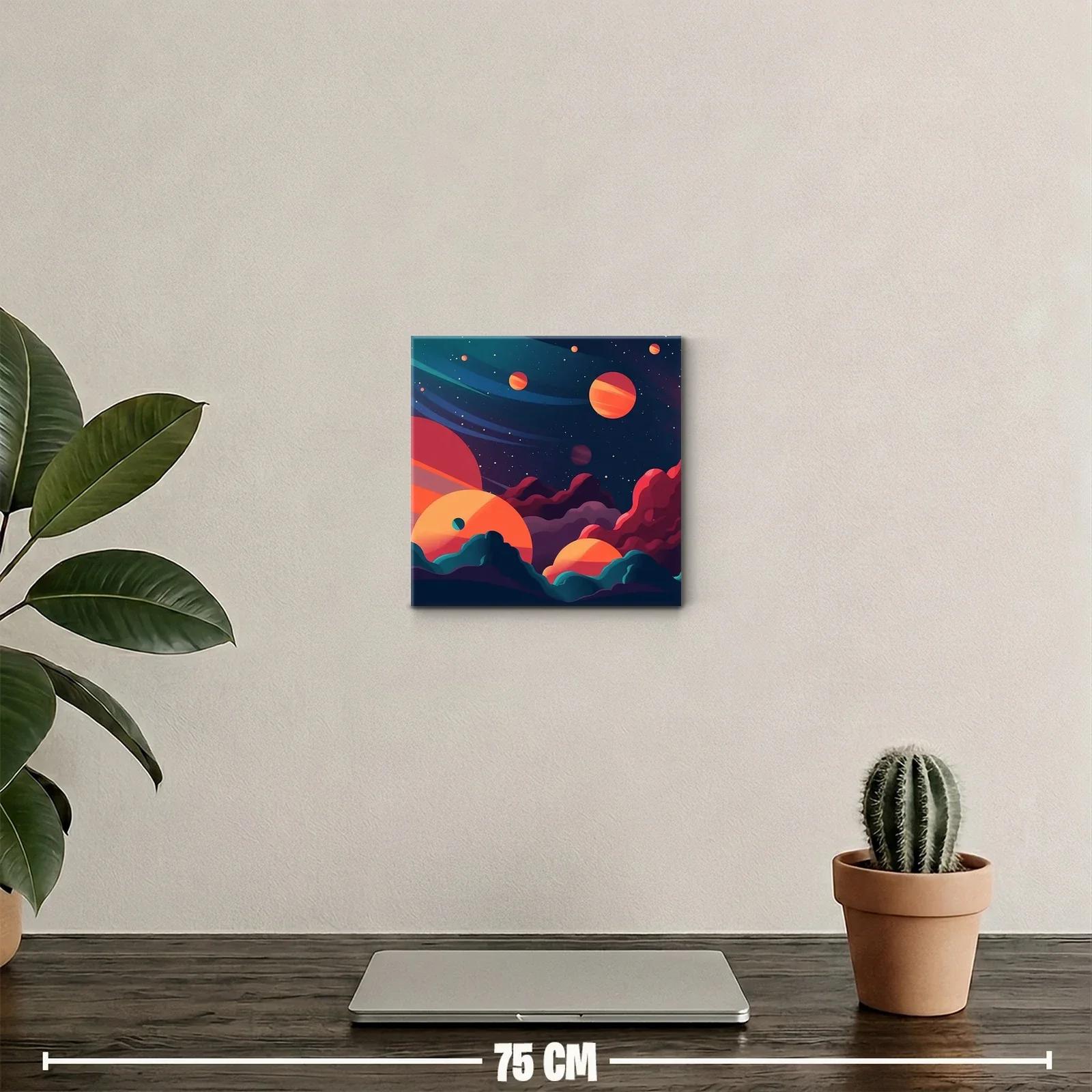 Planetas y nebulosas en un cielo estrellado colorido — miniatura 2
