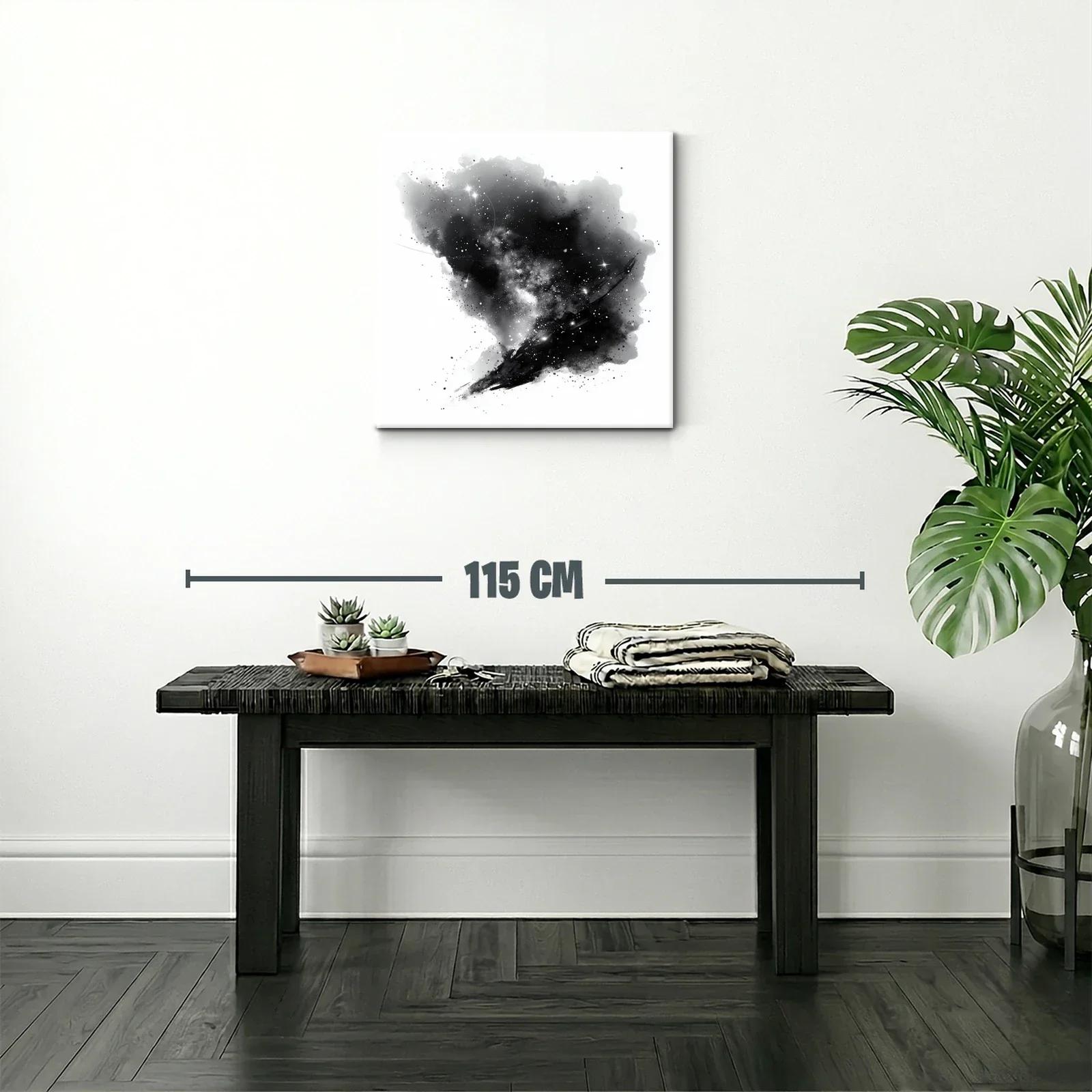 Impresión abstracta del cosmos en negro y blanco — miniatura 2