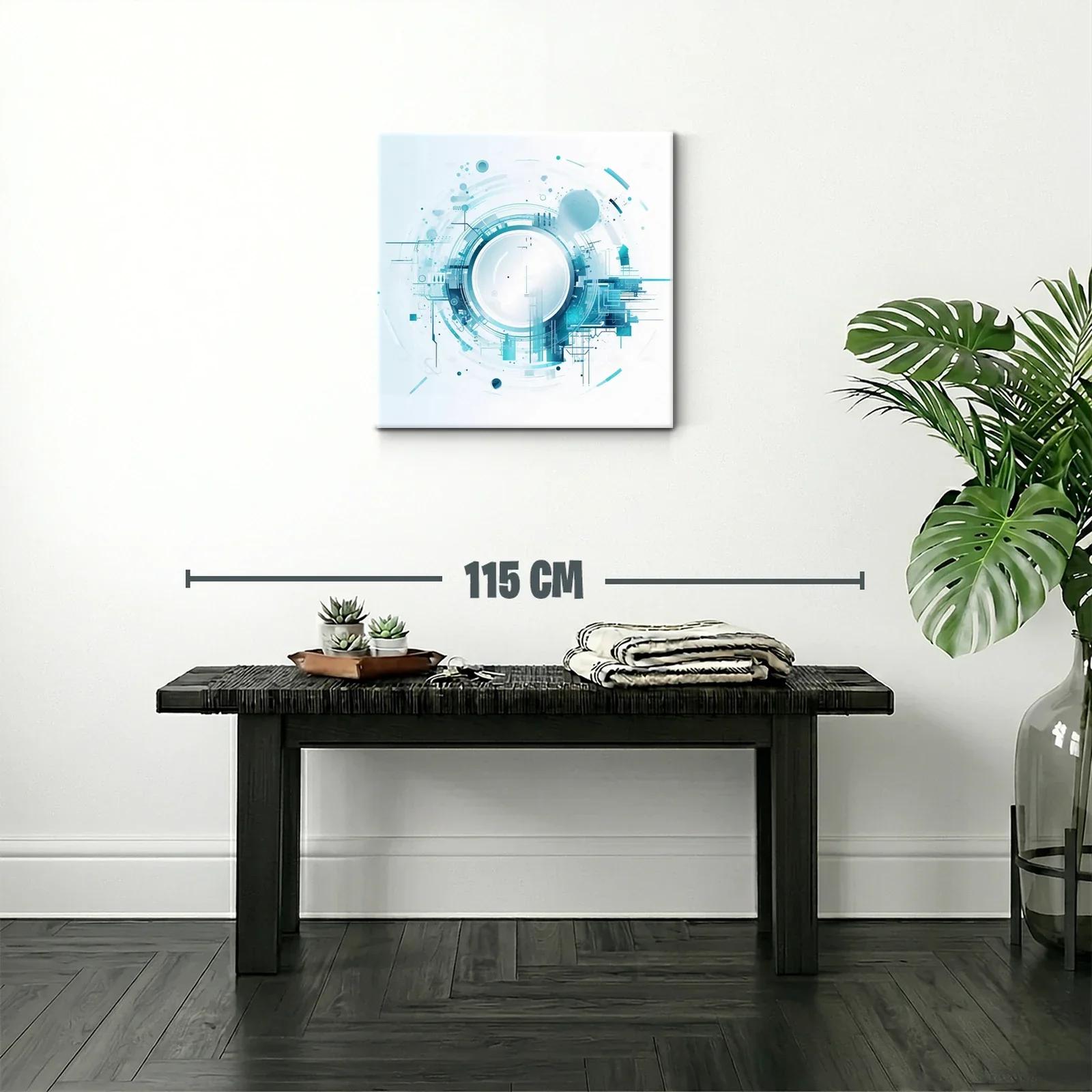 Diseño abstracto circular en tonos azules y blancos — miniatura 2