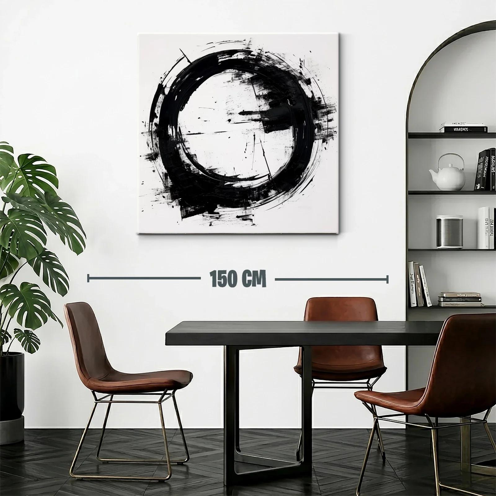 Círculo negro abstracto en fondo blanco moderno y elegante — miniatura 2