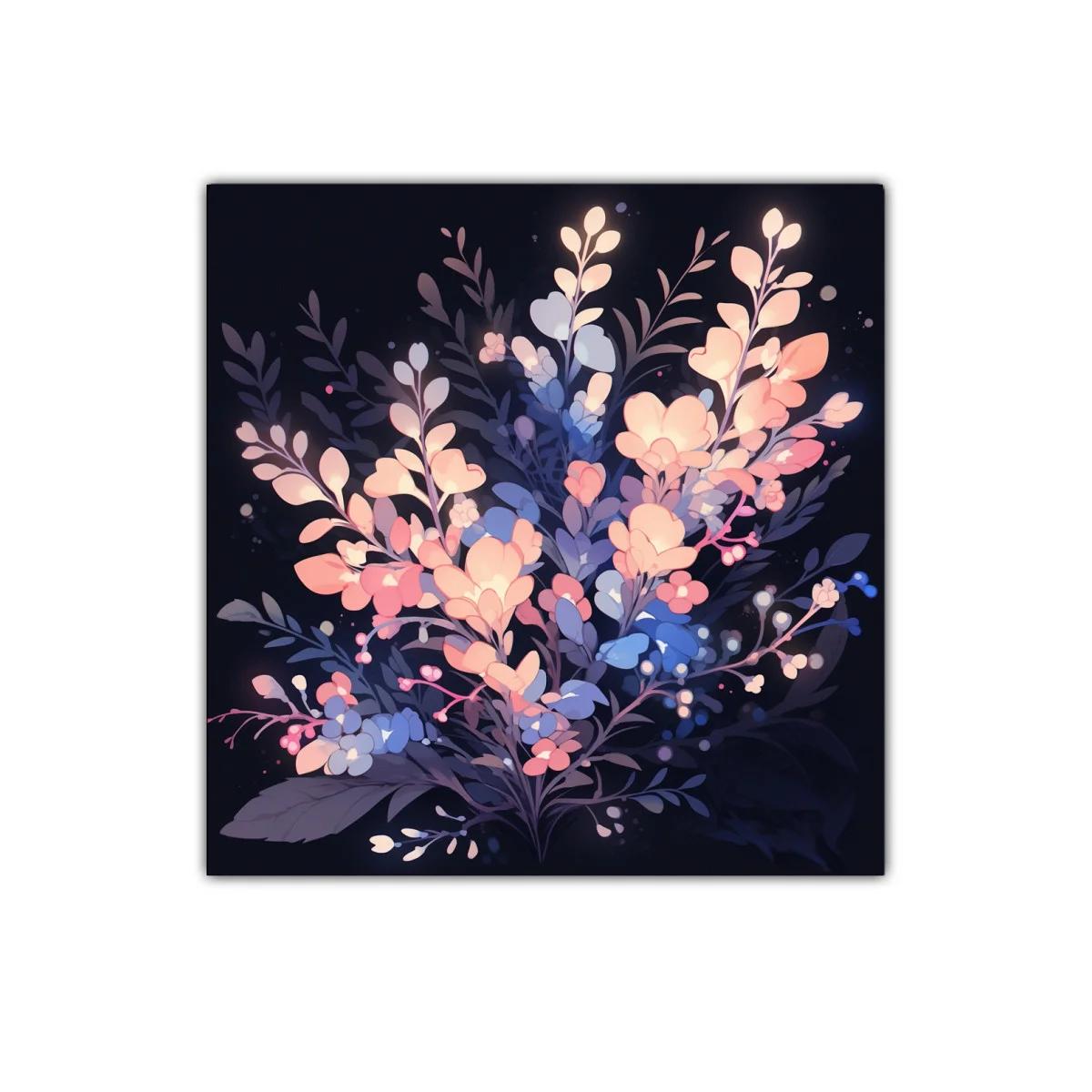 Ramo floral delicado con tonos pastel sobre fondo oscuro