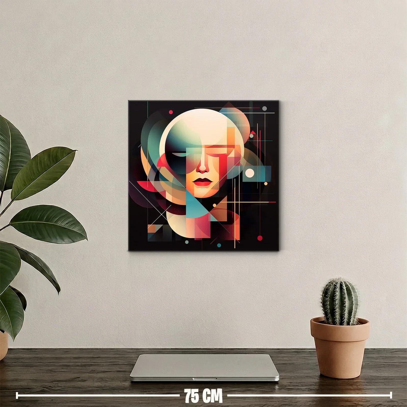 Rostro geométrico en paleta cálida y tonos fríos — miniatura 2