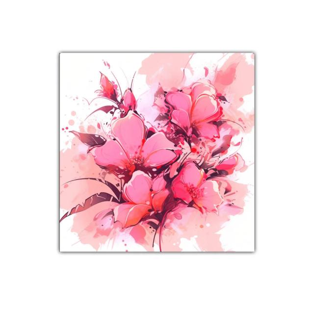 Cuadro floral en tonos rosas vibrantes para decorar