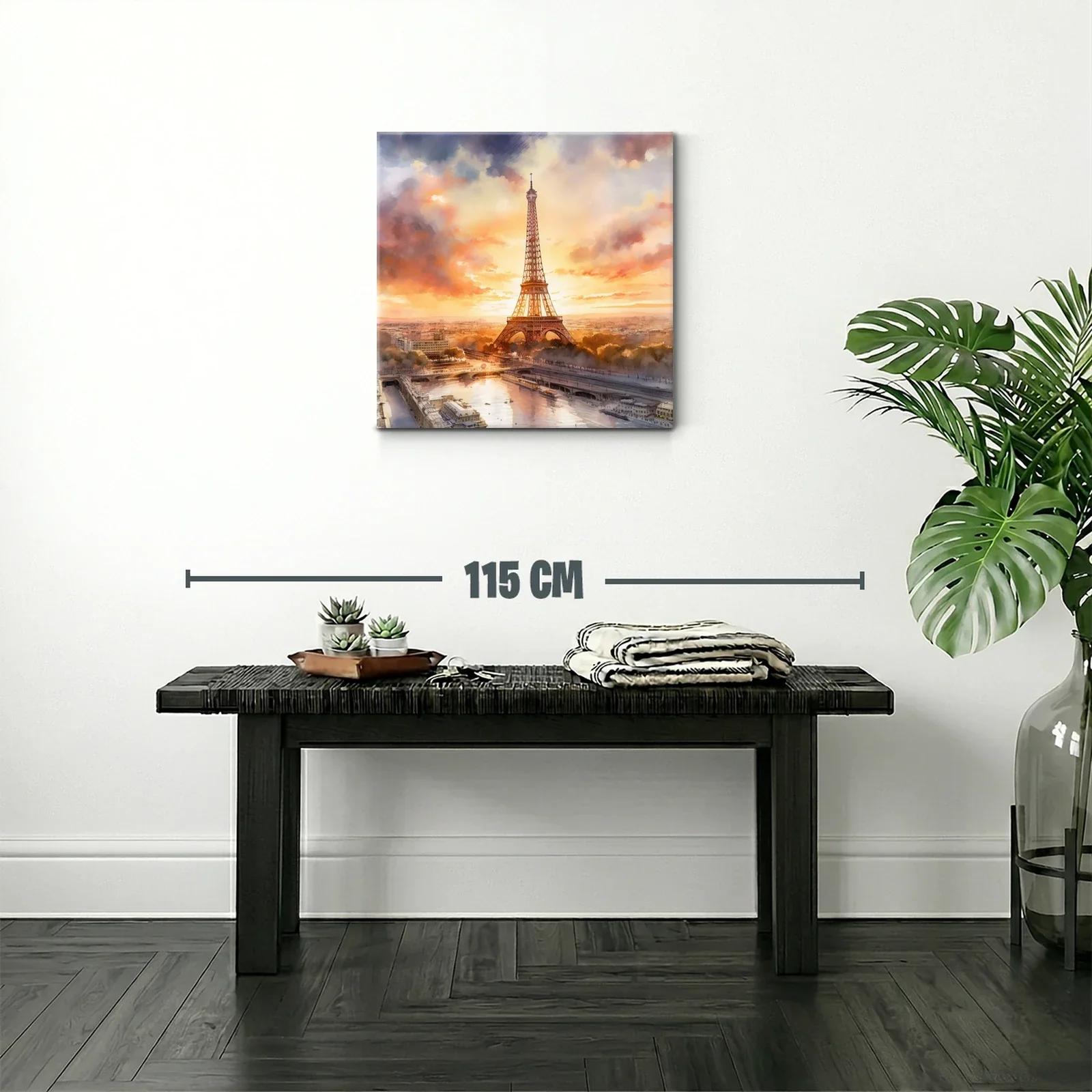 Atardecer romántico con la Torre Eiffel en París — miniatura 2