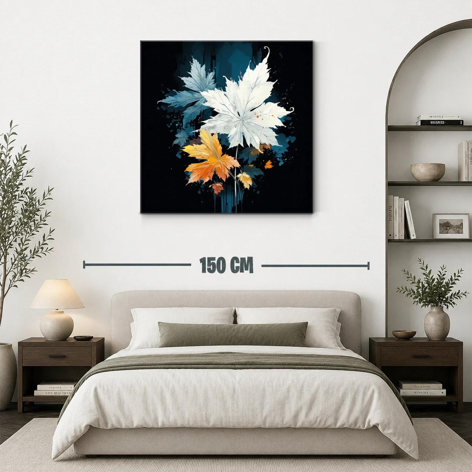 Composición artística de hojas en tonos blanco y naranja — miniatura 3