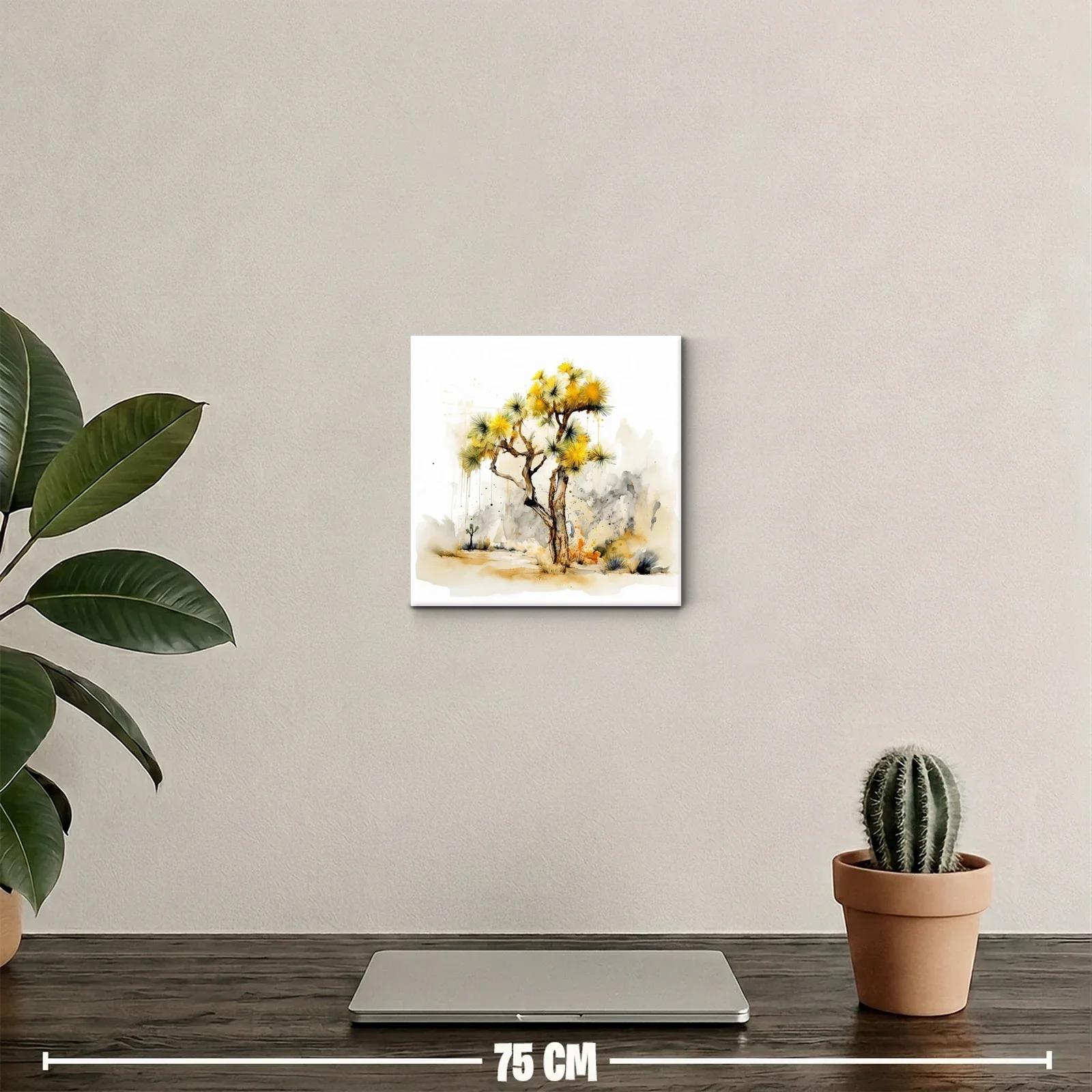 Árbol con flores amarillas en paisaje difuminado — miniatura 2