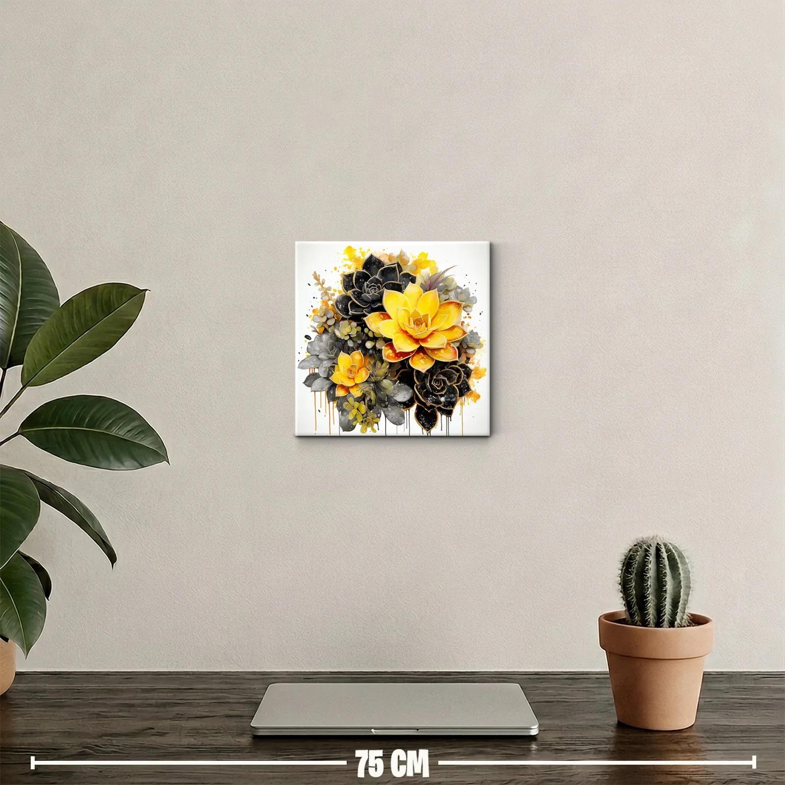 Elegancia natural en suculentas amarillas y negras vibrantes — miniatura 2