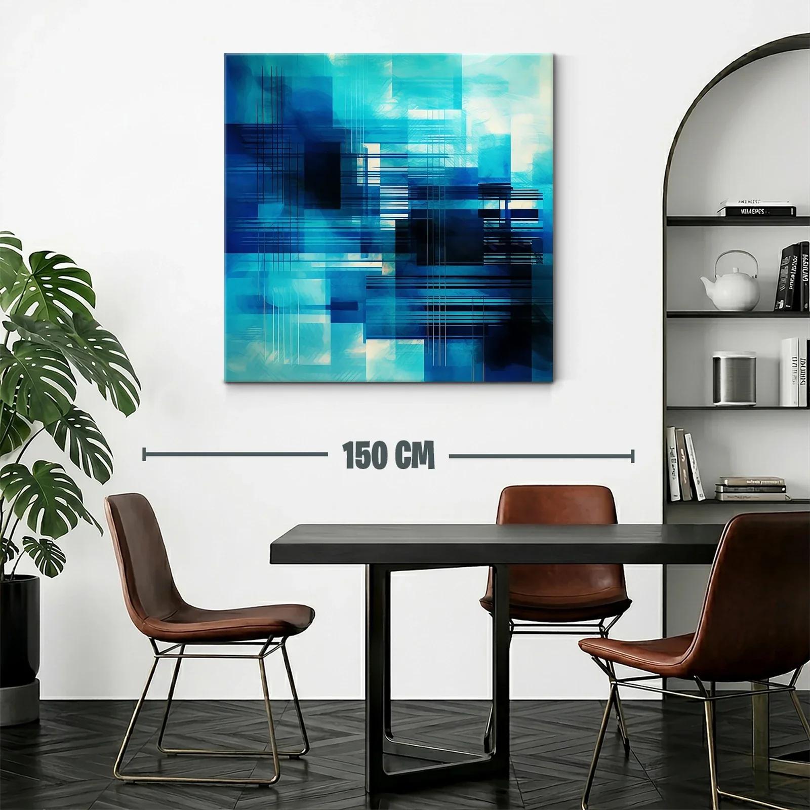 Composición abstracta en tonos azules y negros — miniatura 2