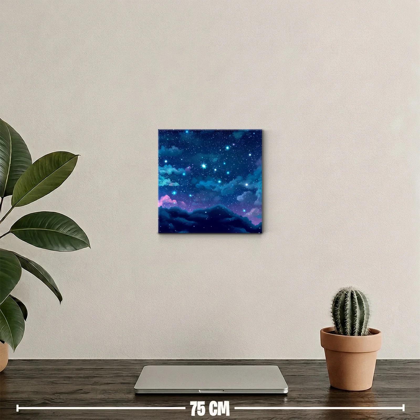 Cielo estrellado con nubes en tonos azules y morados — miniatura 2