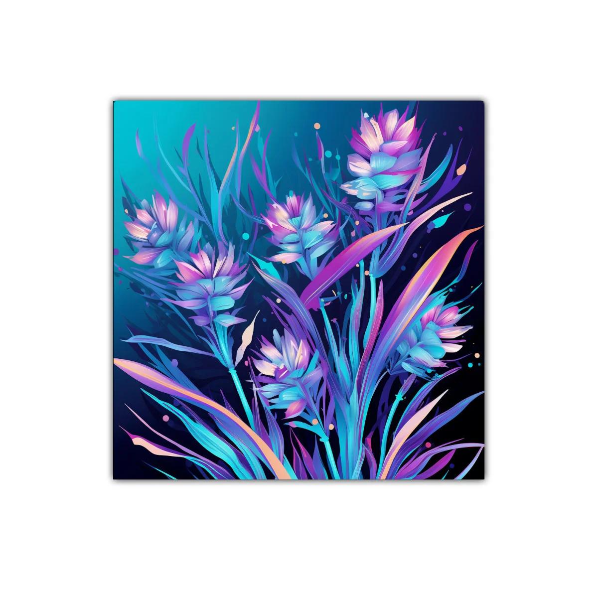Flores vibrantes con tonos azul y púrpura para decorar