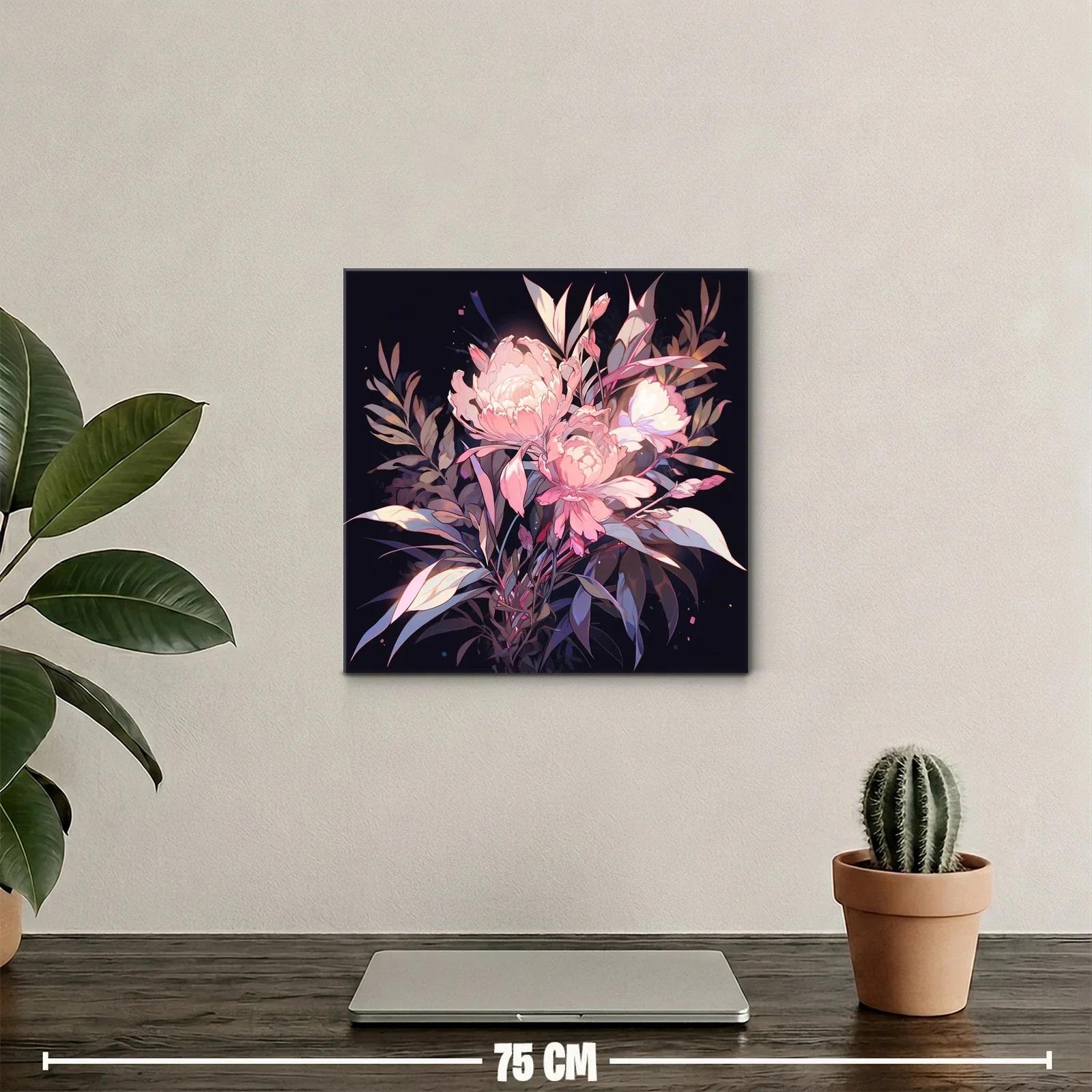 Ramo floral delicado en tonos rosa y lavanda sobre fondo oscuro — miniatura 2
