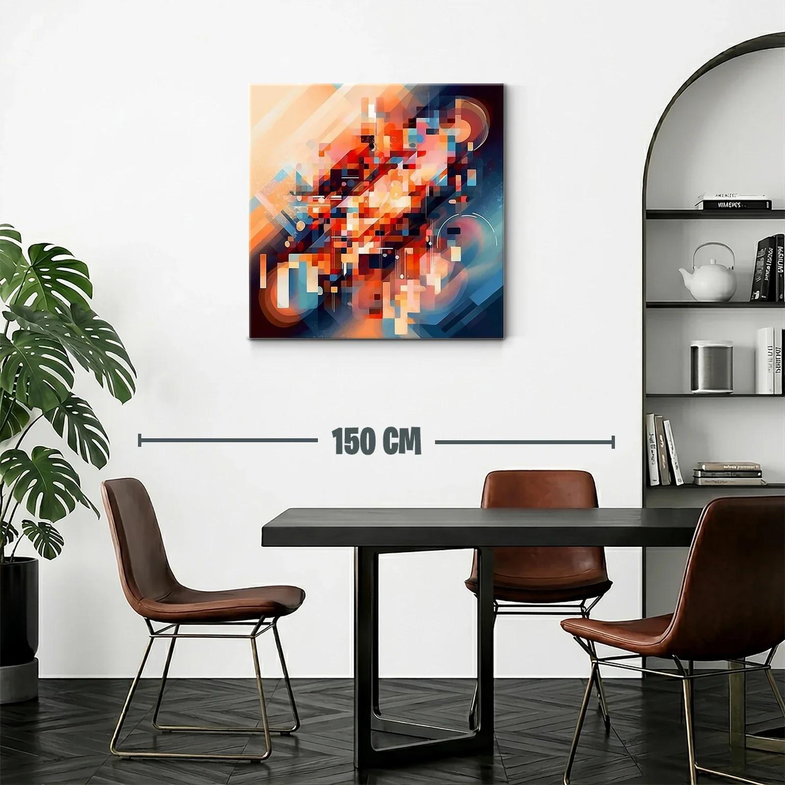Composición abstracta vibrante con tonos cálidos y fríos — miniatura 2