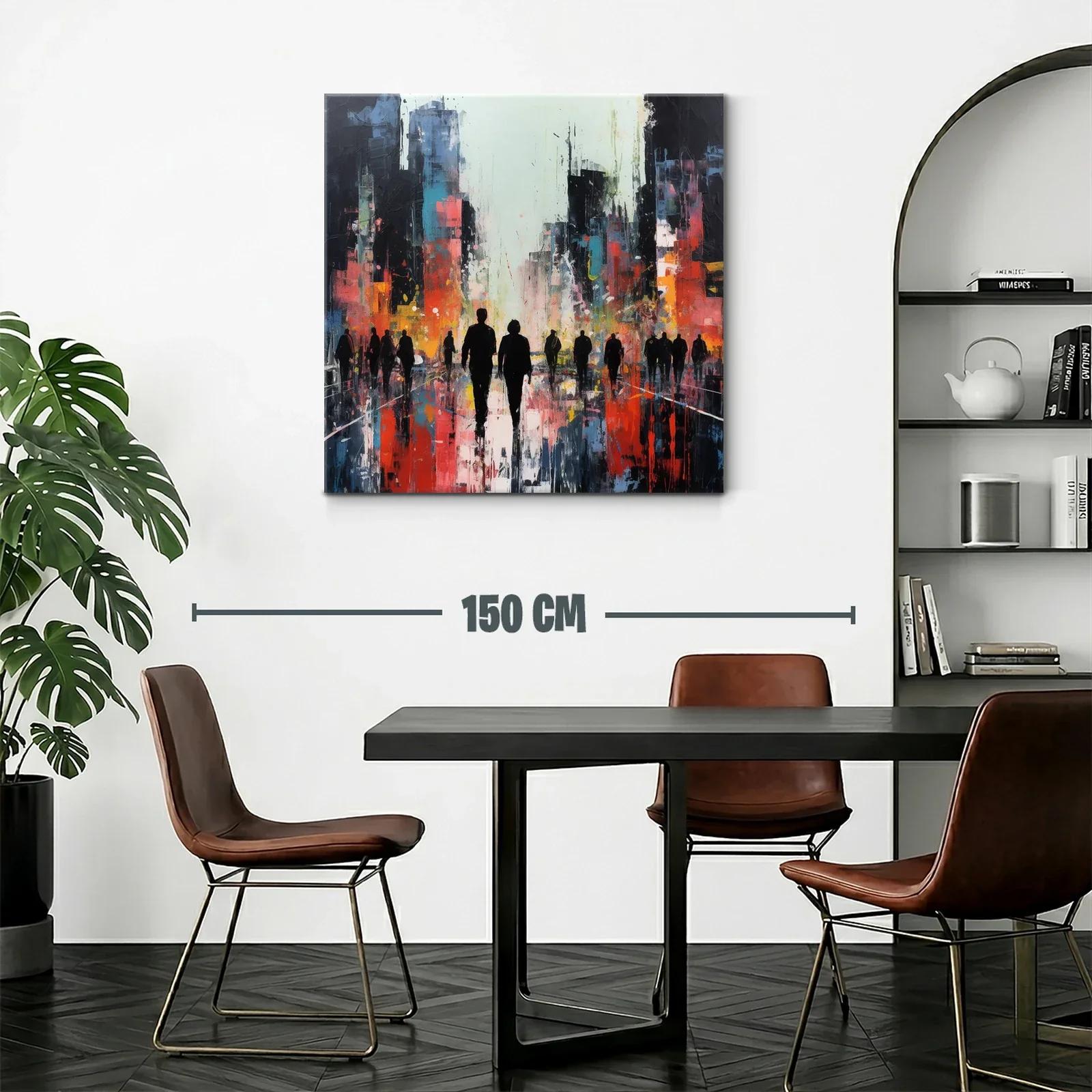 Ciudad Vibrante con Siluetas en Contraste Urbano — miniatura 2