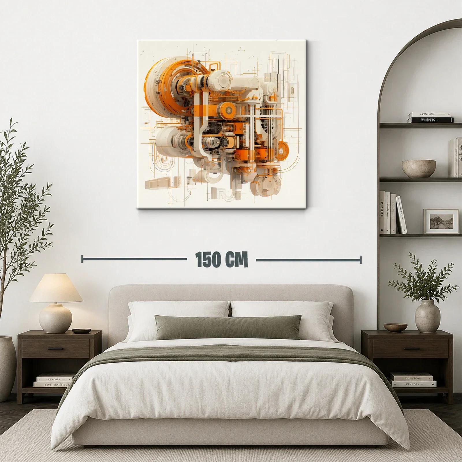 Composición abstracta futurista en tonos naranjas y neutros — miniatura 3
