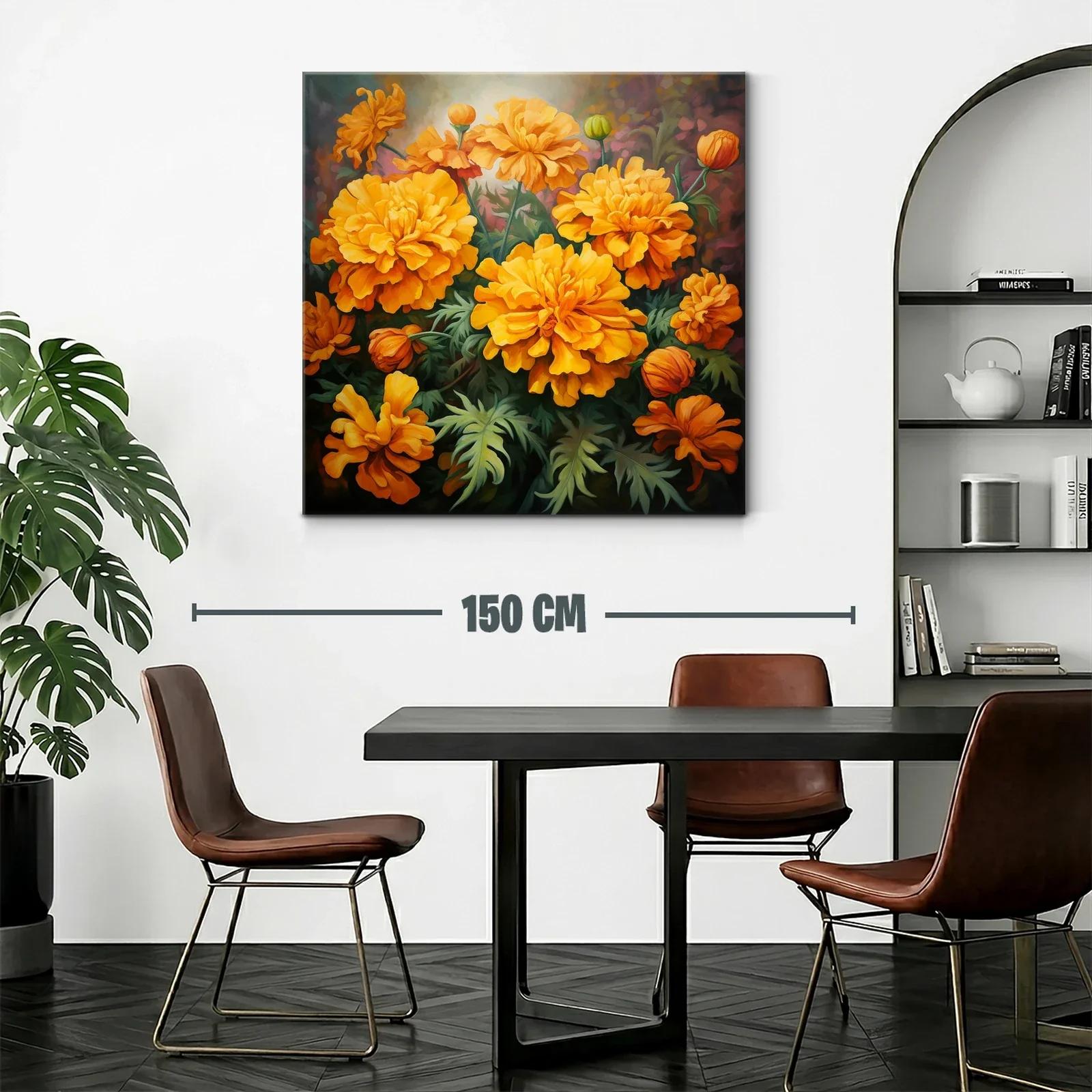 Cuadro con vibrantes flores naranjas que iluminan espacios — miniatura 2