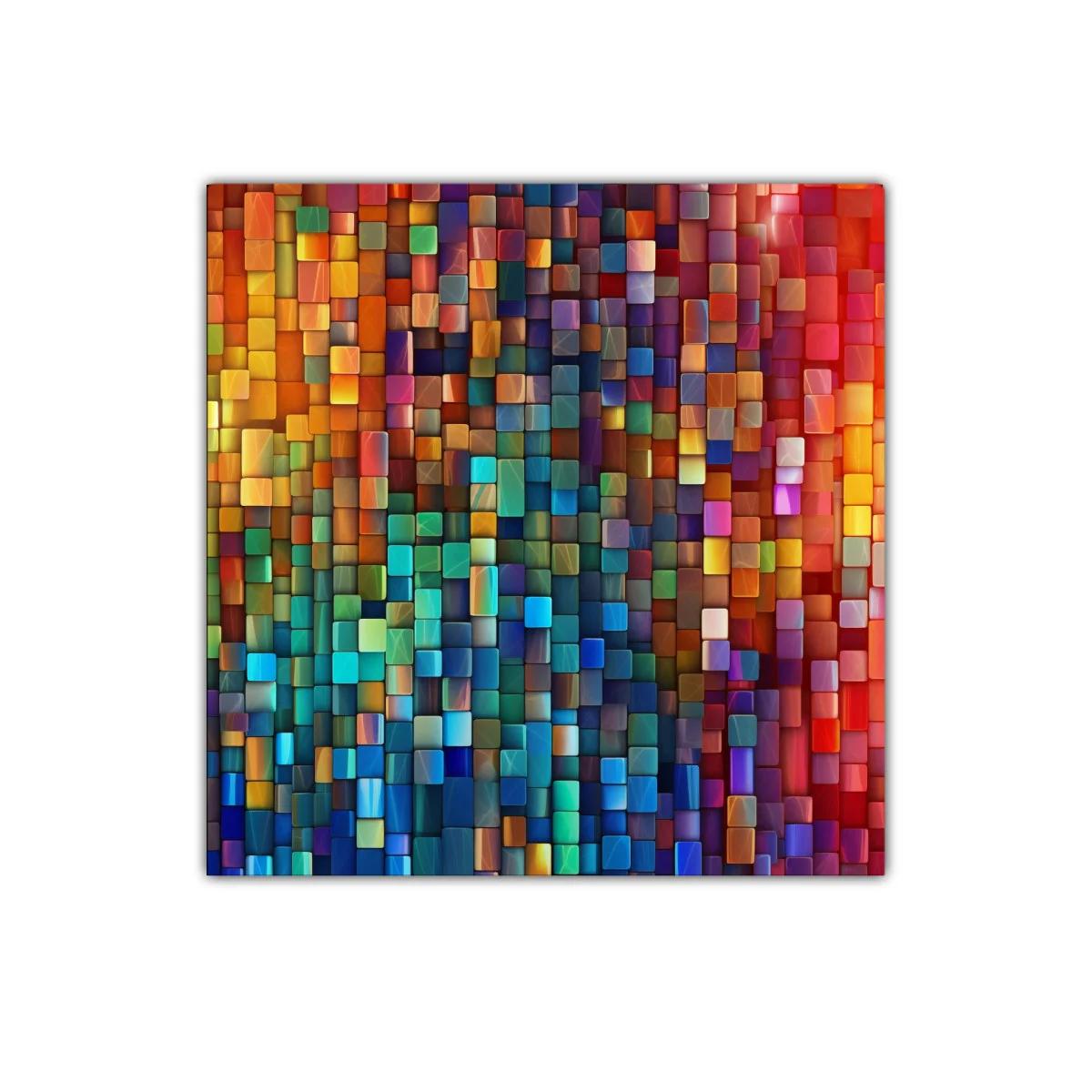 Composición abstracta con mosaico de colores vibrantes — imagen principal
