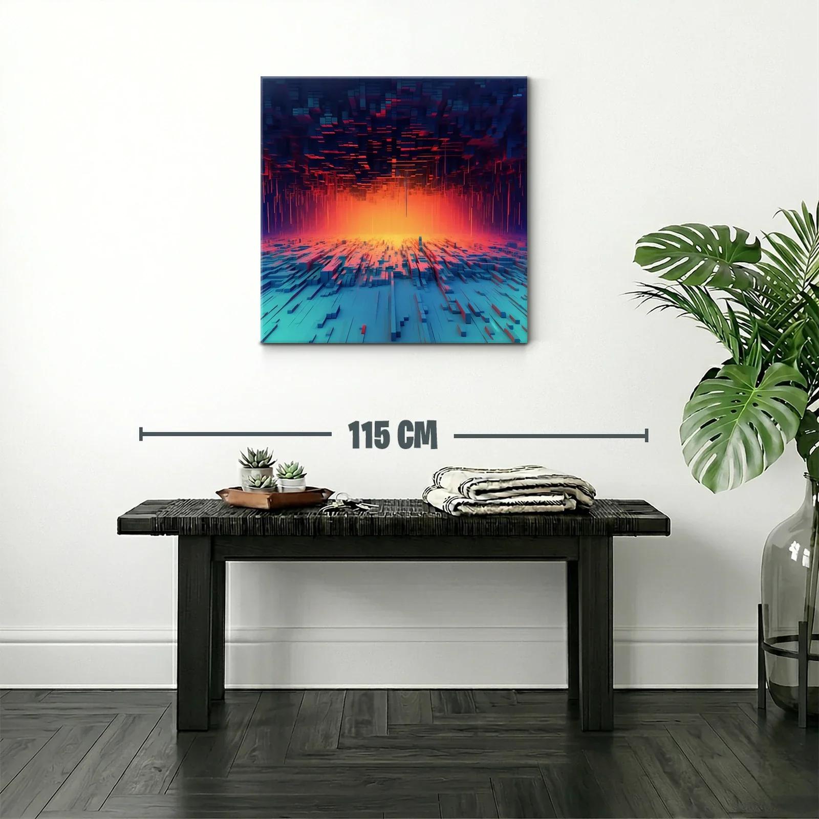 Paisaje abstracto futurista con luces intensas — miniatura 2