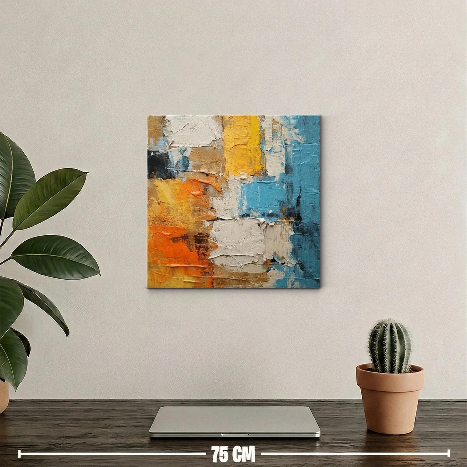 Composición abstracta con vibrantes tonos cálidos y fríos — miniatura 2