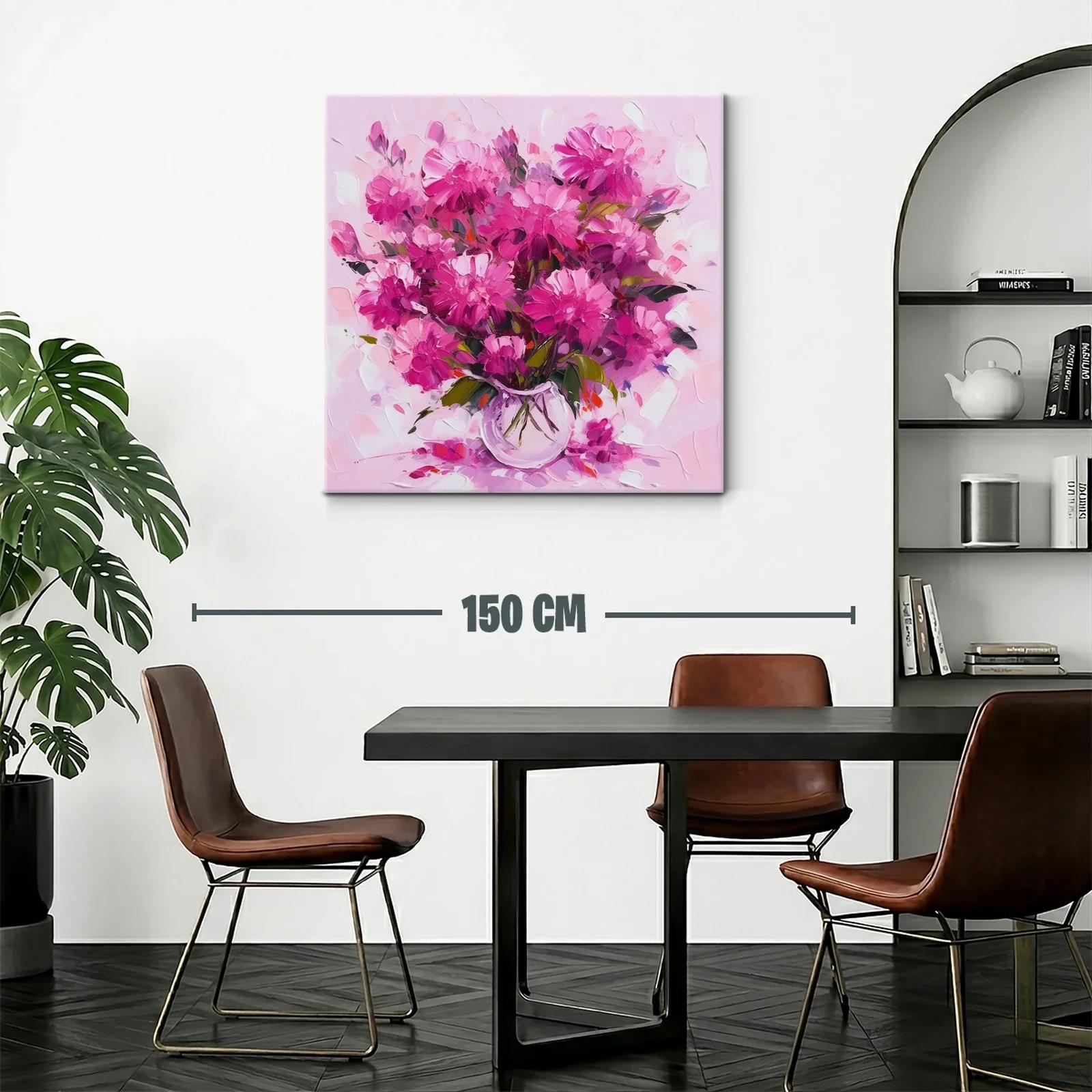 Cuadro floral con vibrantes tonos rosas y lilas — miniatura 2