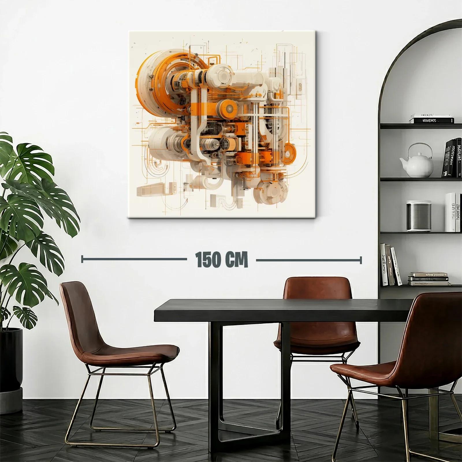 Composición abstracta futurista en tonos naranjas y neutros — miniatura 2