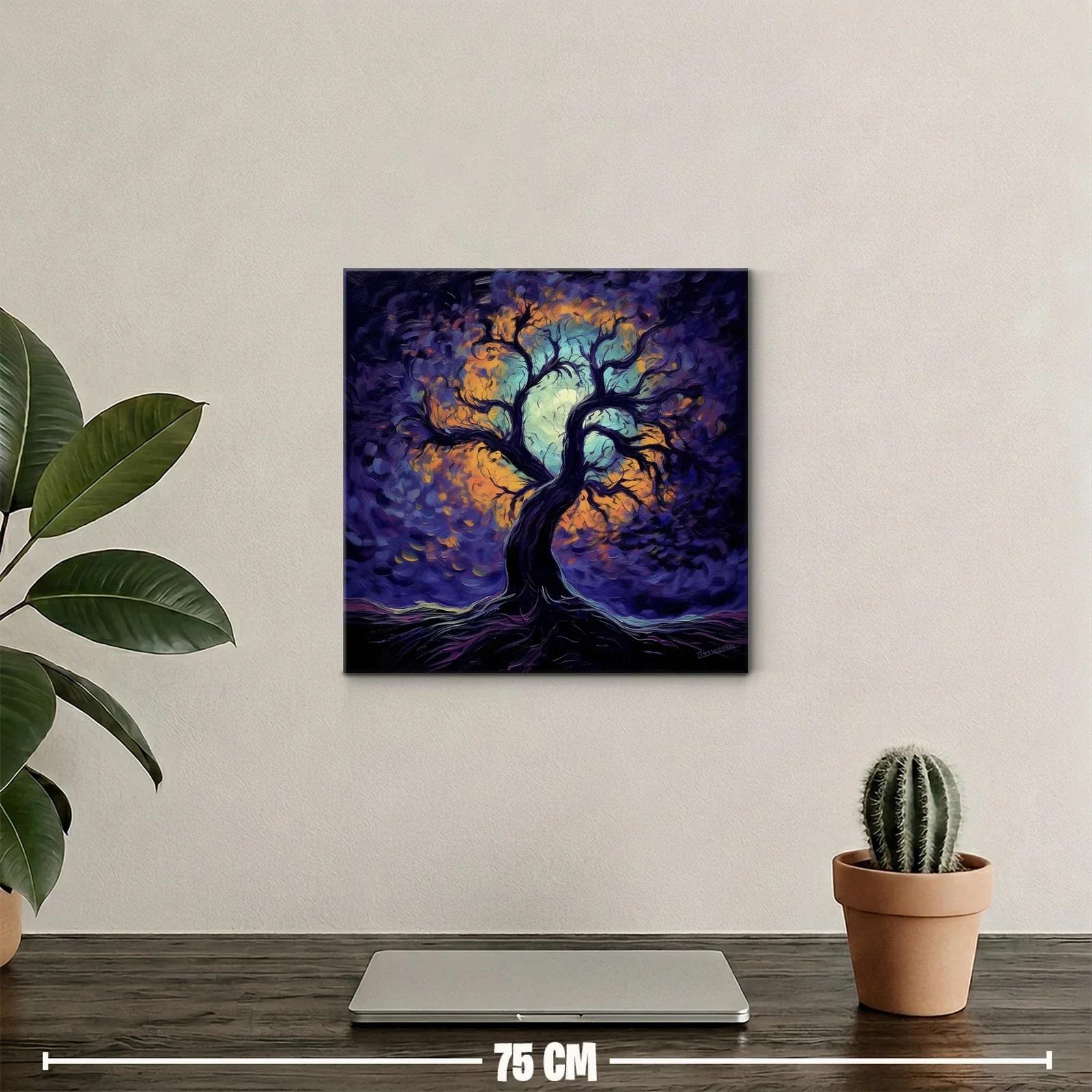 Árbol místico bajo la luz de luna vibrante — miniatura 2