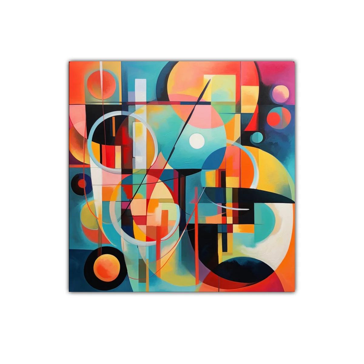 Composición abstracta con vibrantes círculos y líneas dinámicas — miniatura 1