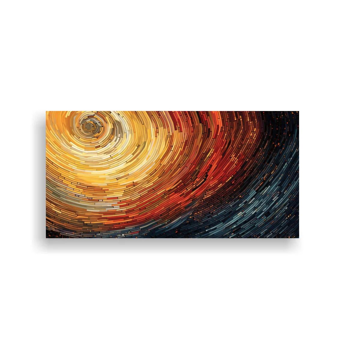 Cuadro remolino espiral luminoso con anillos concéntricos
