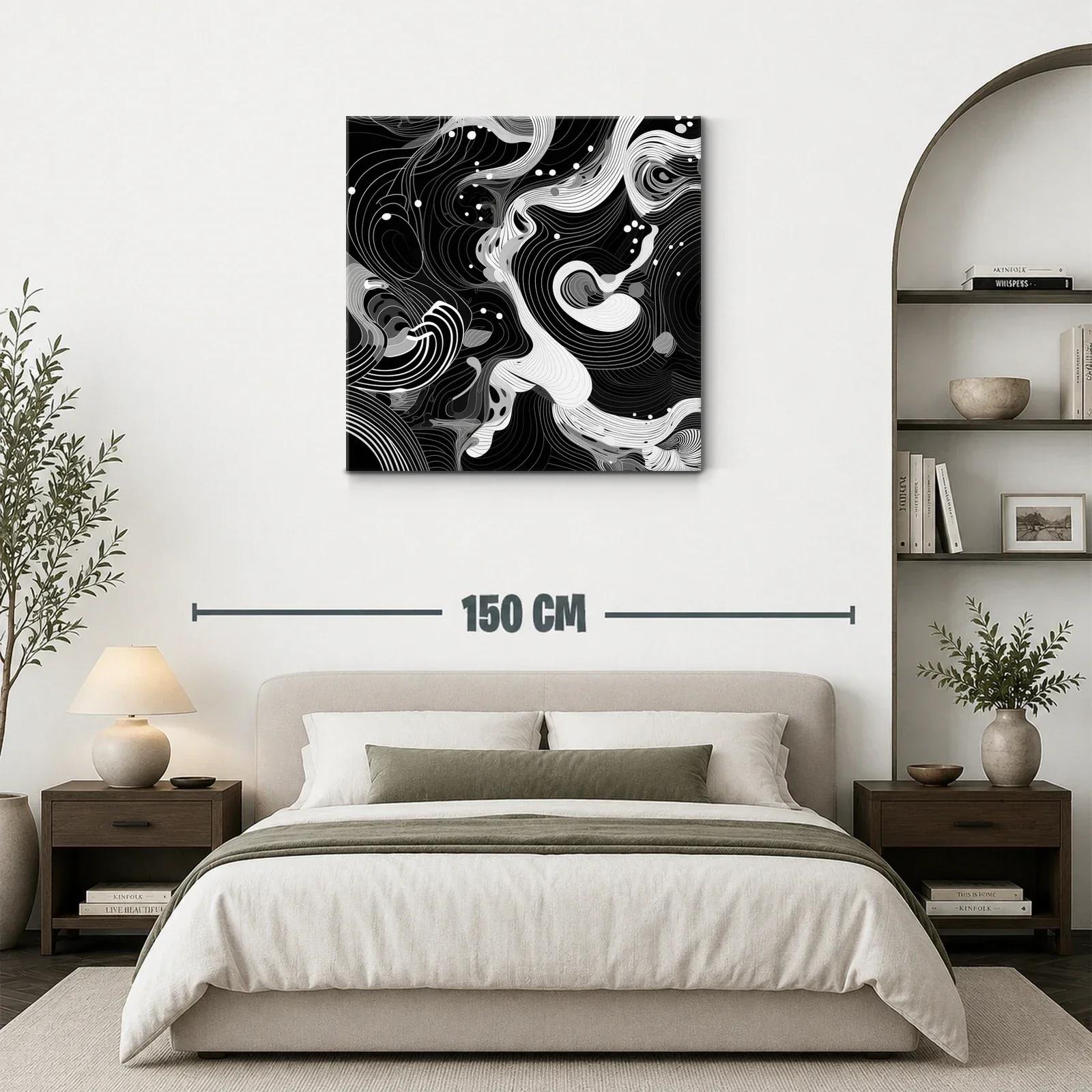 Composición abstracta en blanco y negro dinámica y sofisticada — miniatura 3