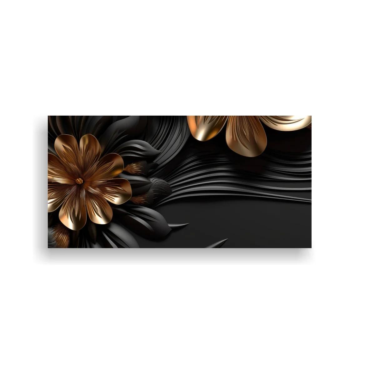 Cuadro flores metálicas con relieve ondulado