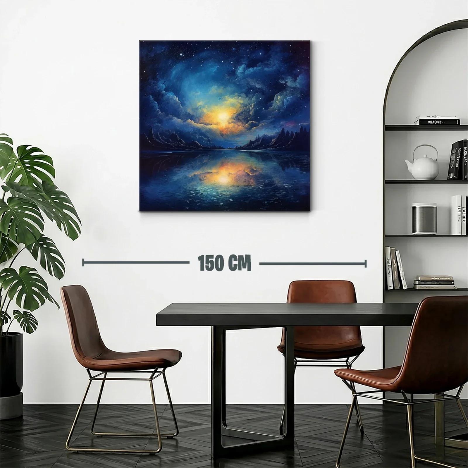 Paisaje celestial con reflejo en agua bajo cielo estrellado — miniatura 2