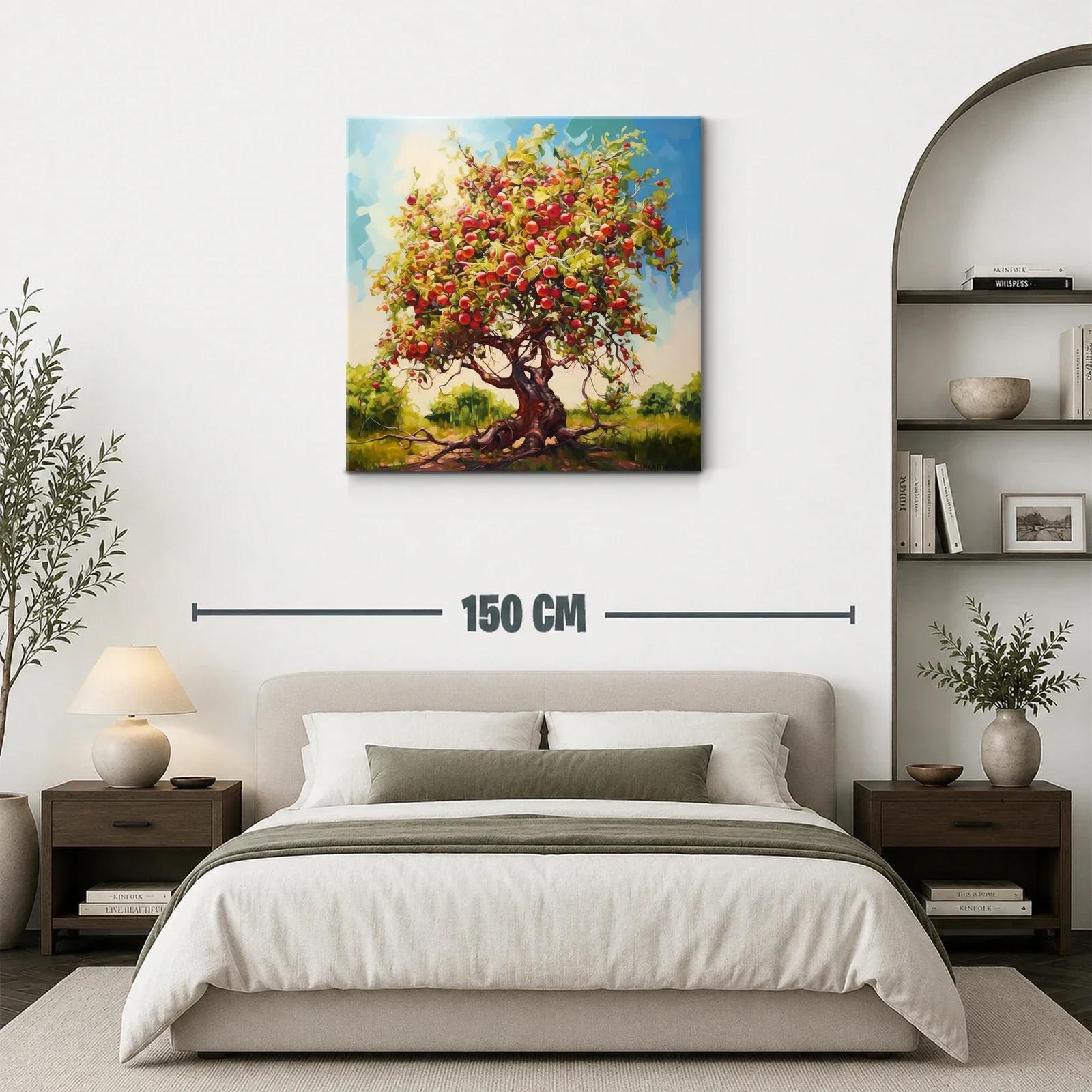 Árbol rebosante de manzanas en paisaje soleado — miniatura 3
