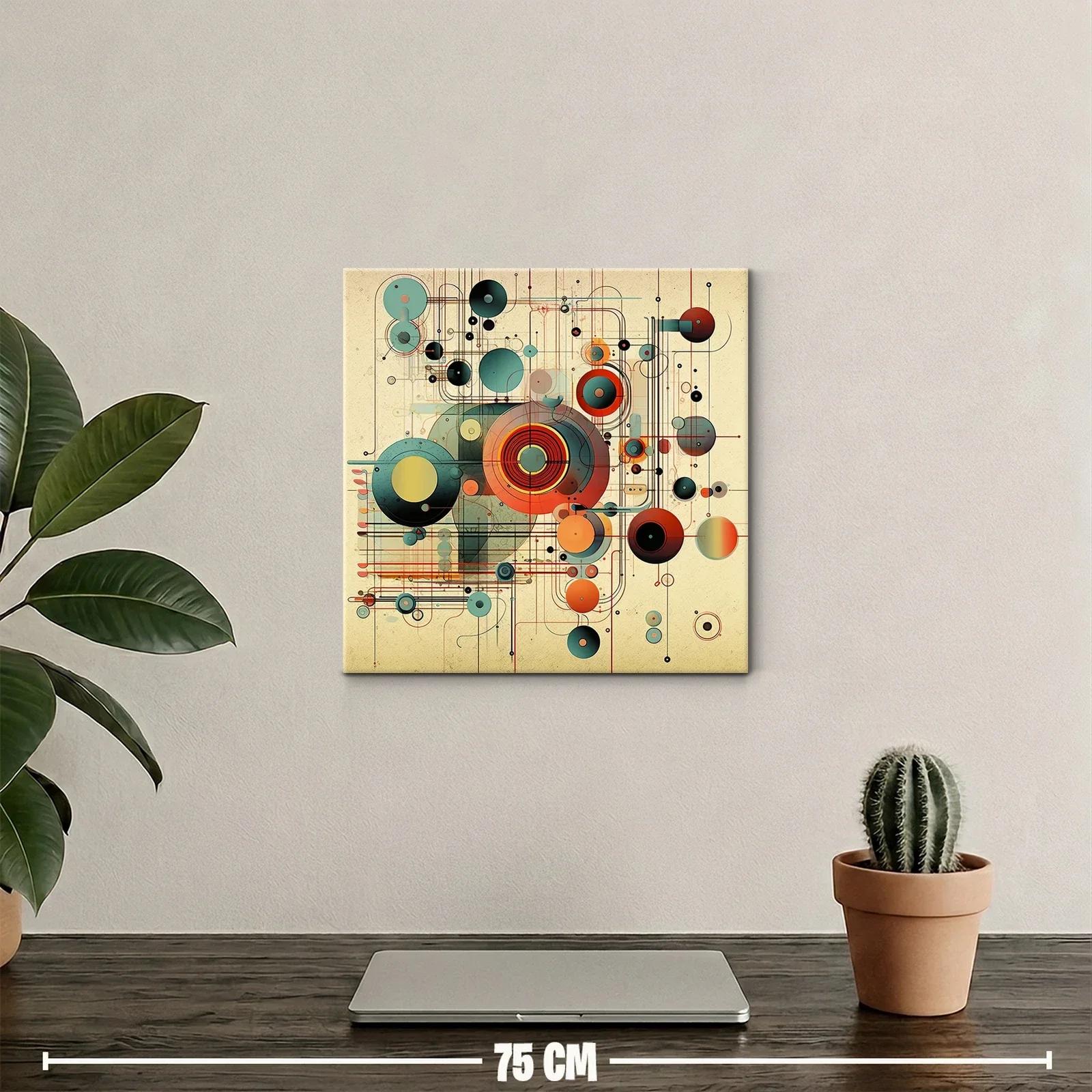 Composición abstracta geométrica en tonos cálidos y fríos — miniatura 2