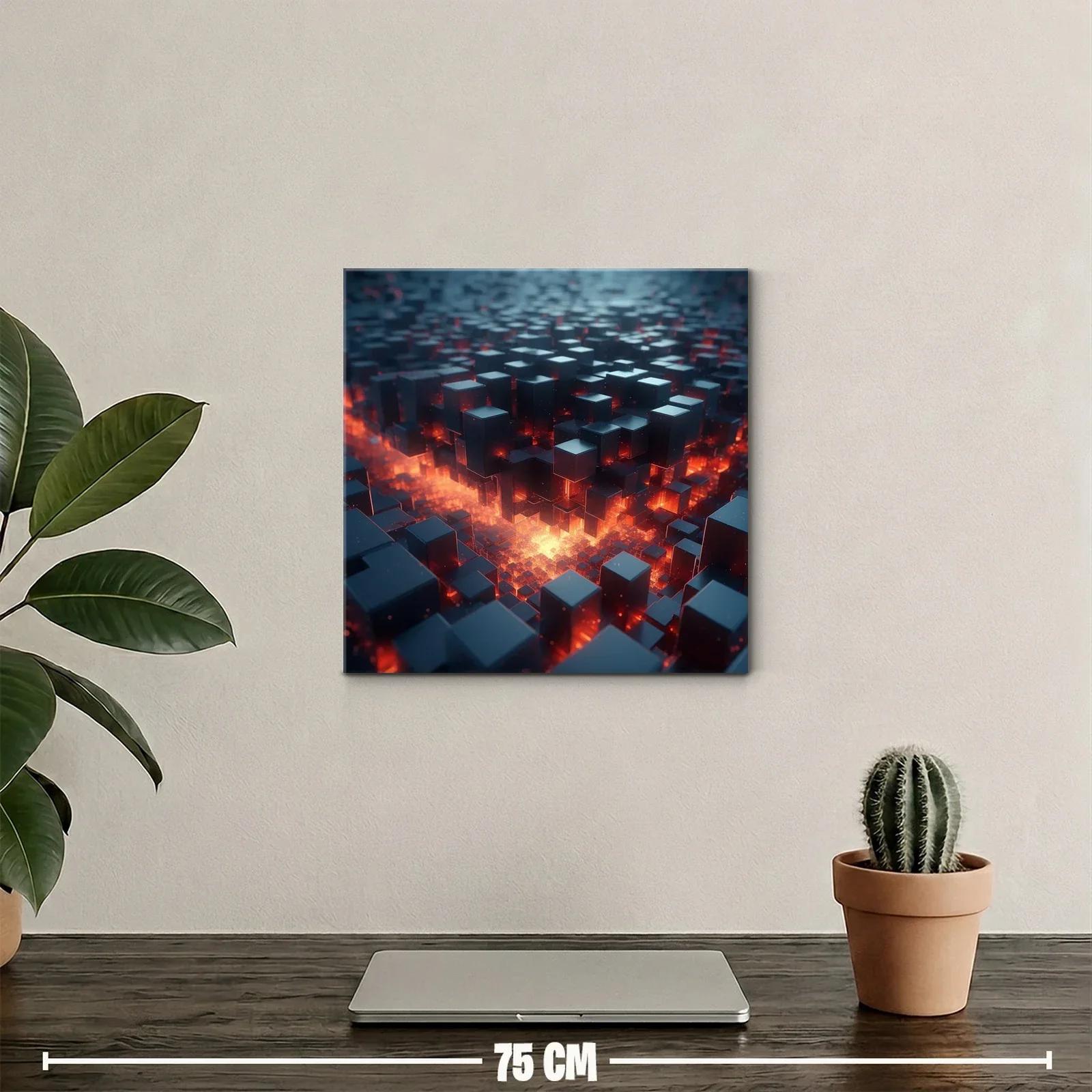 Cuadro urbano futurista con luces de lava incandescentes — miniatura 2