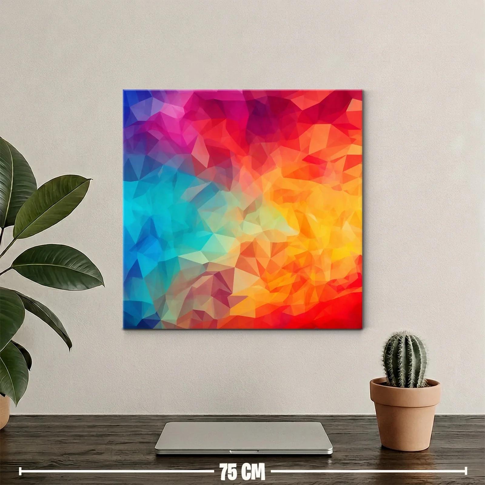 Cuadro Abstracto con Tonos Vivos y Geometría Dinámica — miniatura 2